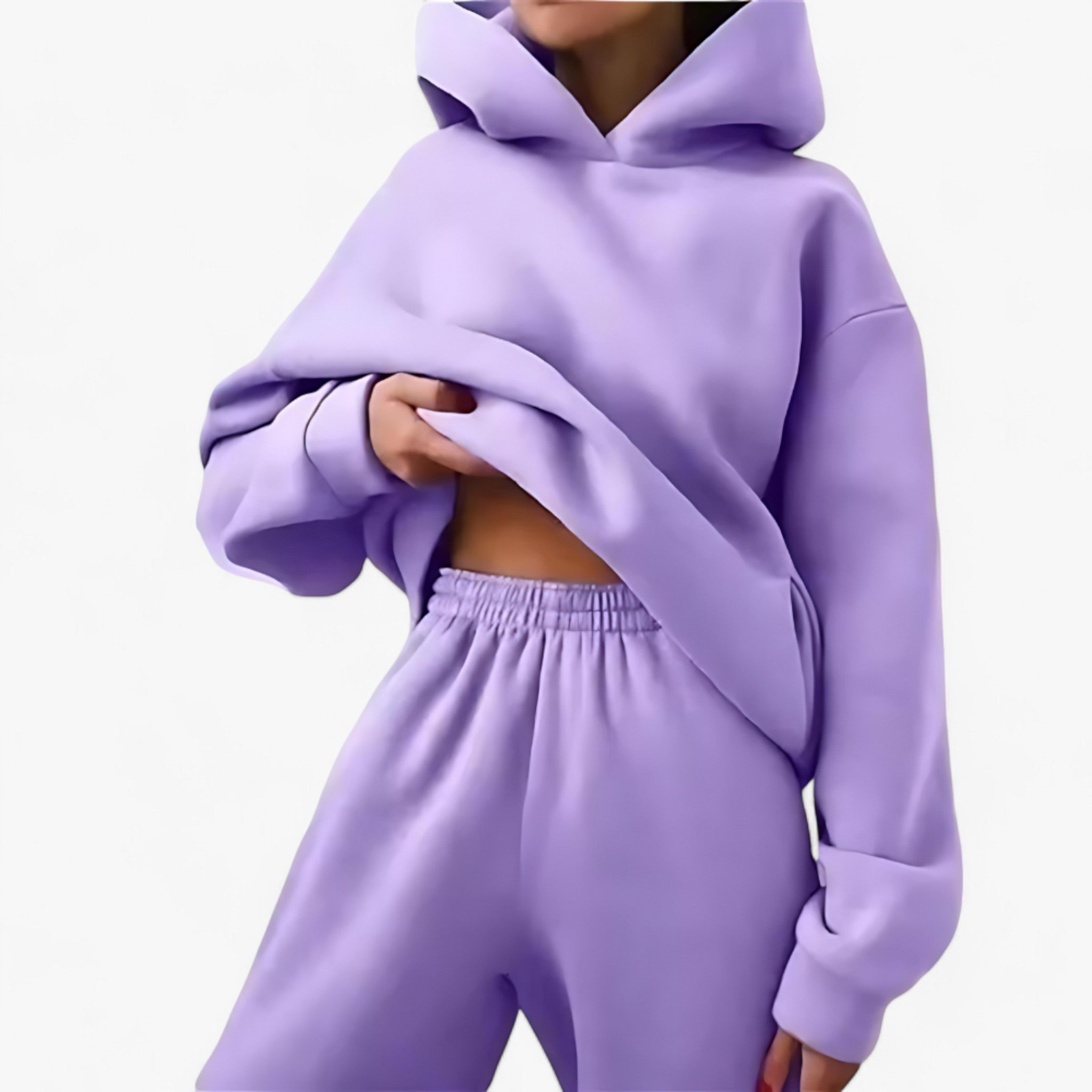 : Valeria Vinter Hoodie Sæt - Behagelig varme til kolde dage in Violet van Pantino Odense