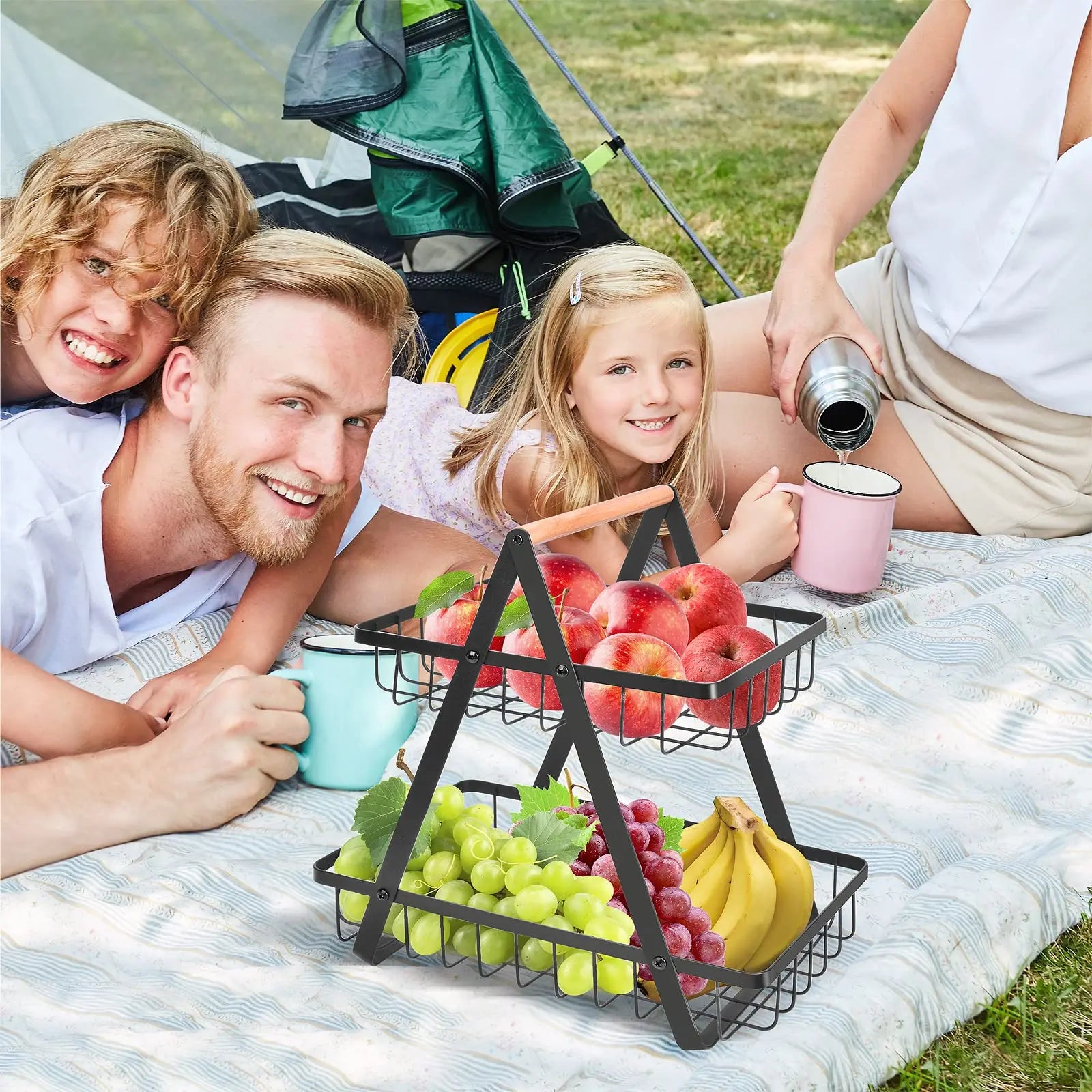 2- og 3-lags frugtkurv | Perfekt til picnic eller køkken - BaskFruit