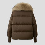 Dame Vinterjakke med Pelskrave og Tykt Fyld