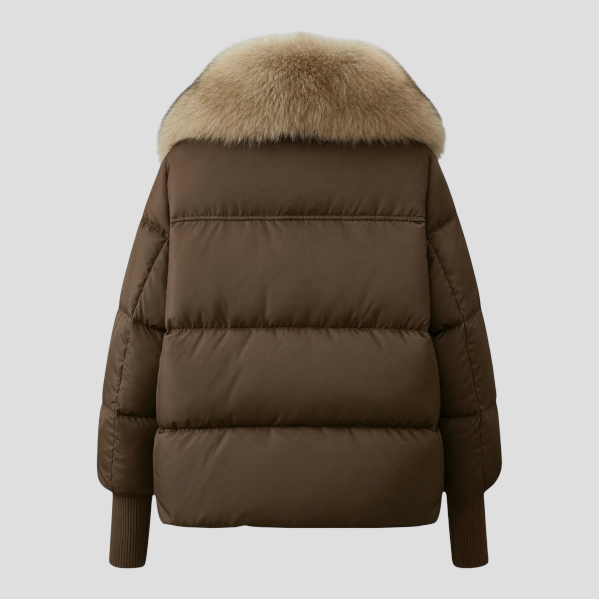 Dame Vinterjakke med Pelskrave og Tykt Fyld