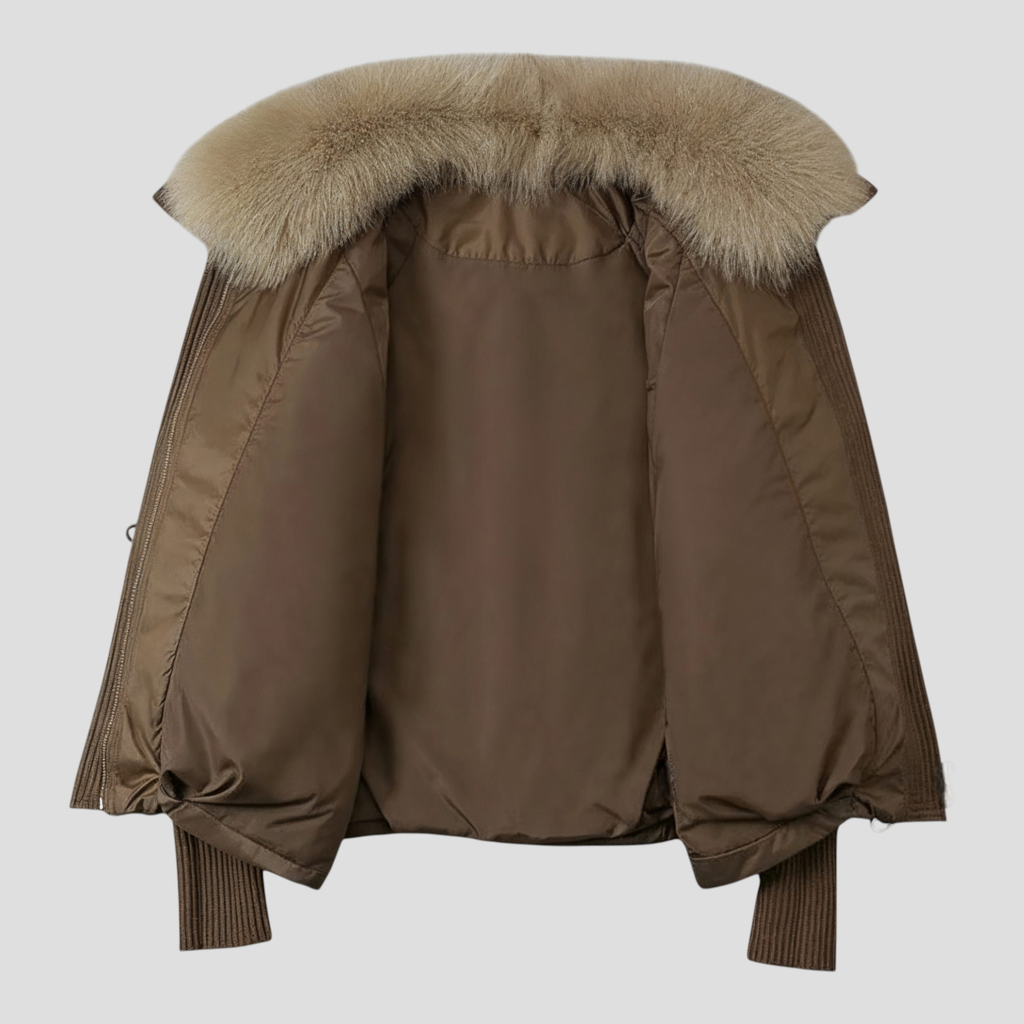 Dame Vinterjakke med Pelskrave og Tykt Fyld