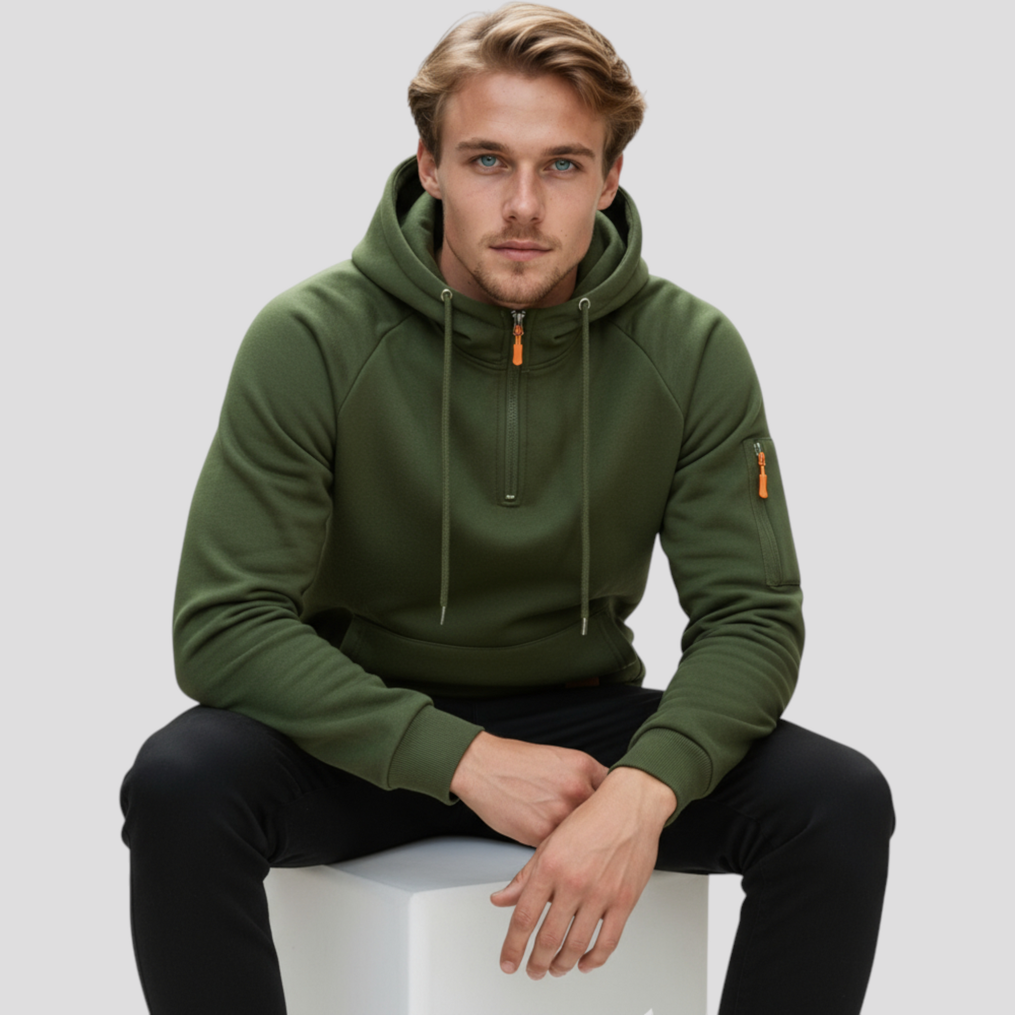 Hættetrøje med Lynlås til Mænd – Sportstøj