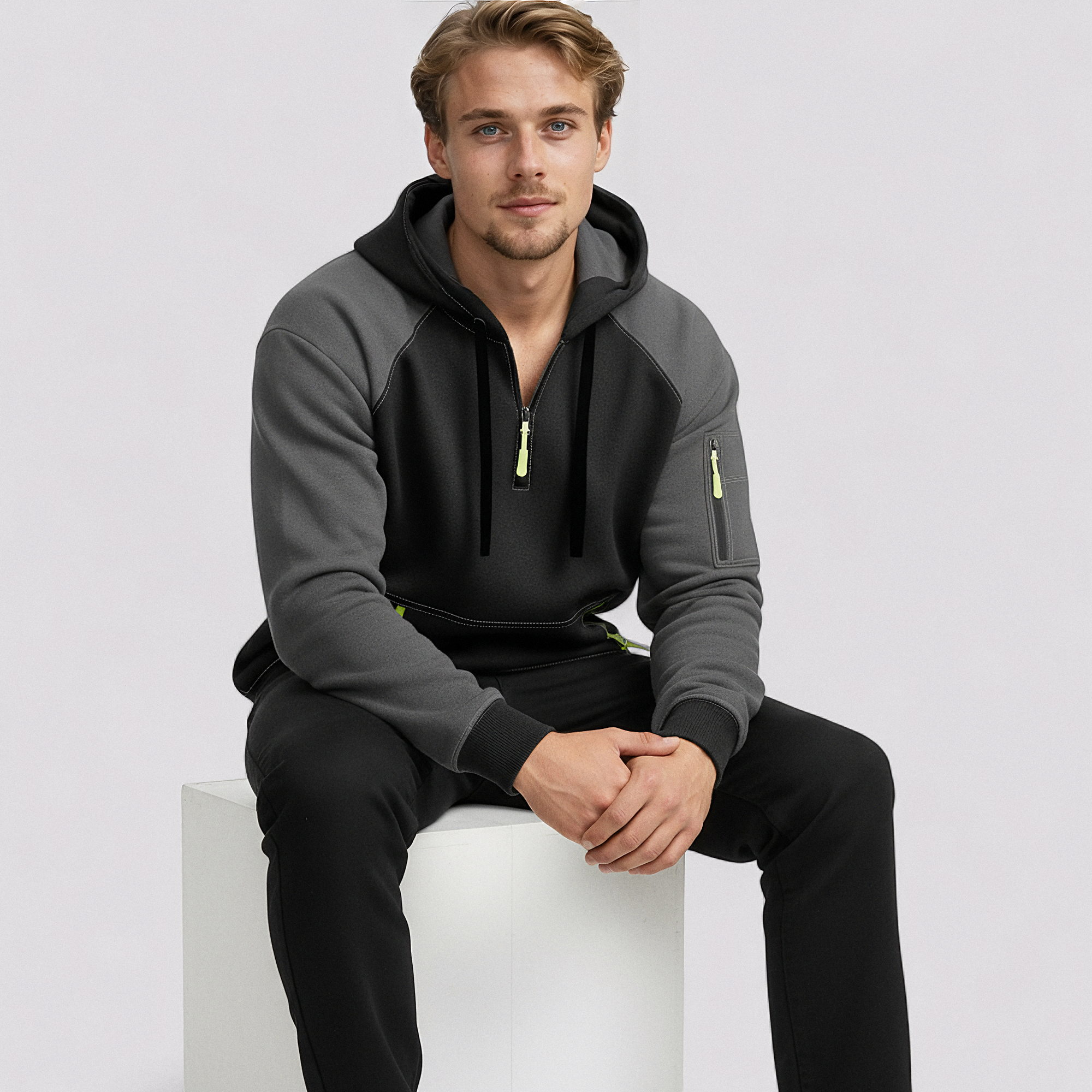 Hættetrøje med Lynlås til Mænd – Sportstøj