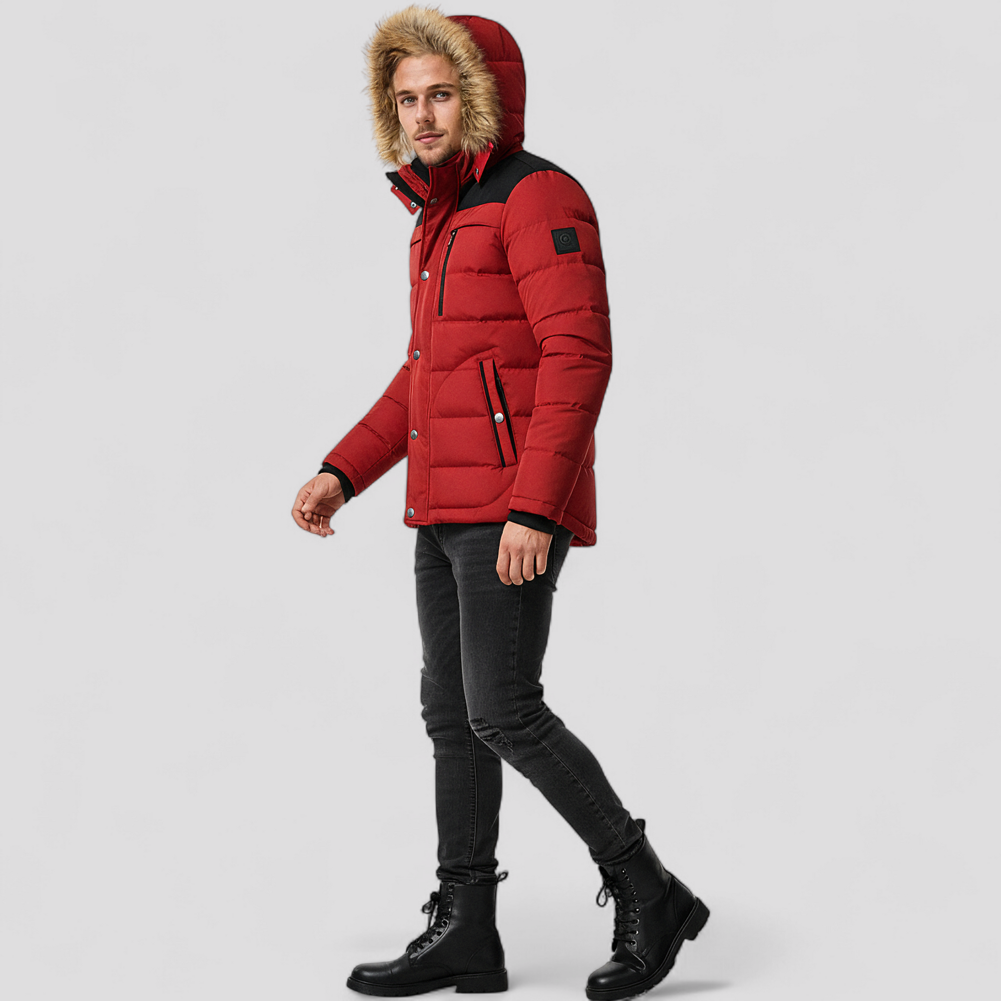 Herre Fleece Jakke med Hætte til Udendørsbrug