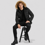 Herre Fleece Jakke med Hætte til Udendørsbrug