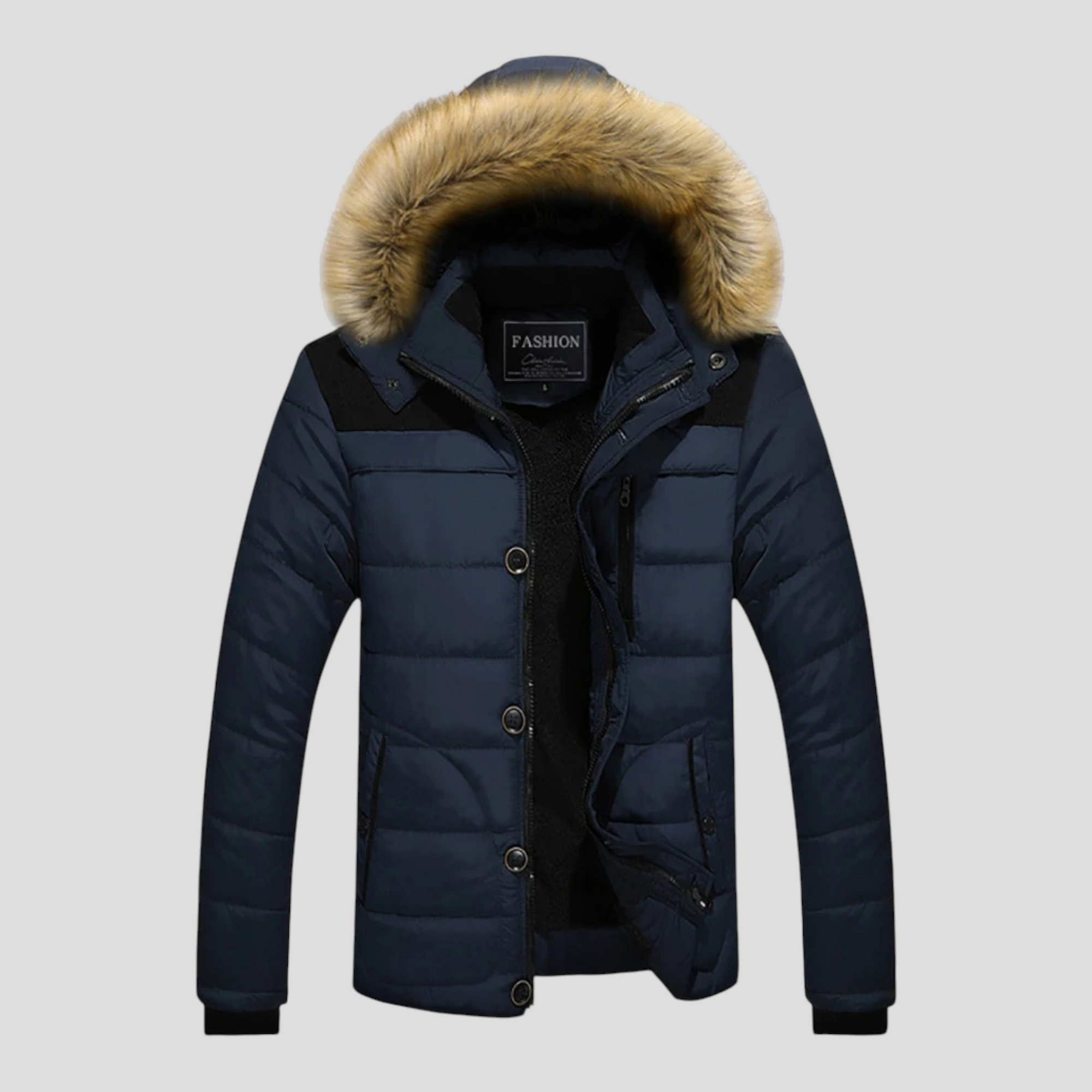 Herre Fleece Jakke med Hætte til Udendørsbrug