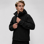 Herre Fleece- og Softshelljakke med Hætte og Flere Lynlåslommer