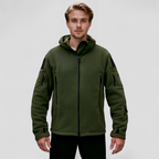 Herre Fleece- og Softshelljakke med Hætte og Flere Lynlåslommer