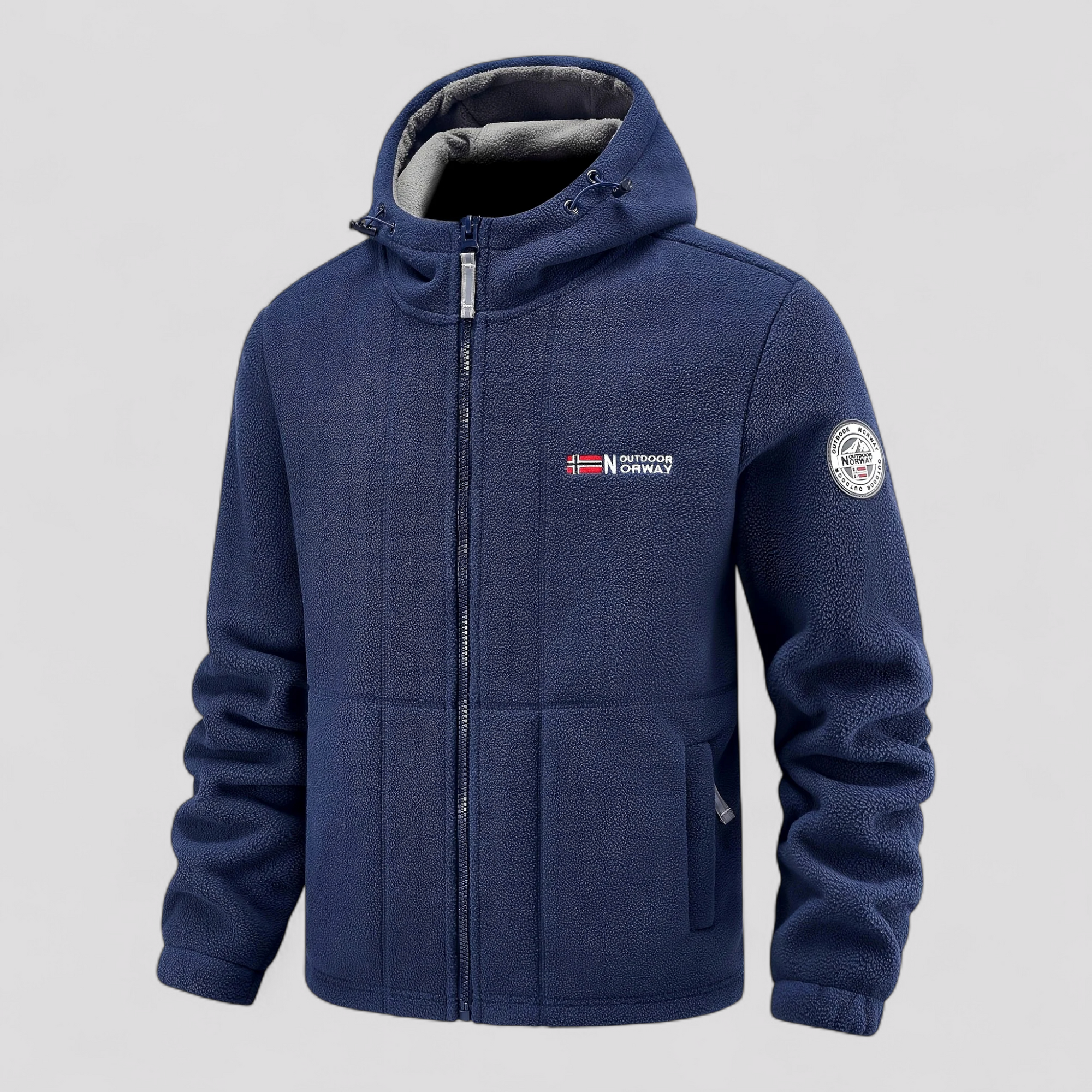 Herre Varm Fleece Jakke med Hætte