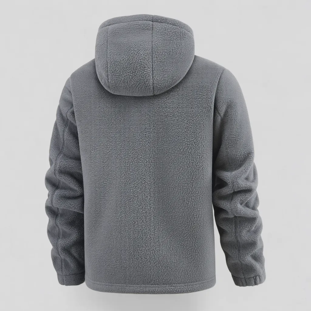 Herre Varm Fleece Jakke med Hætte