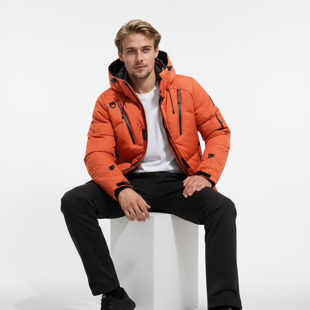 Herre Varm Vinterjakke Parka Med Lommer