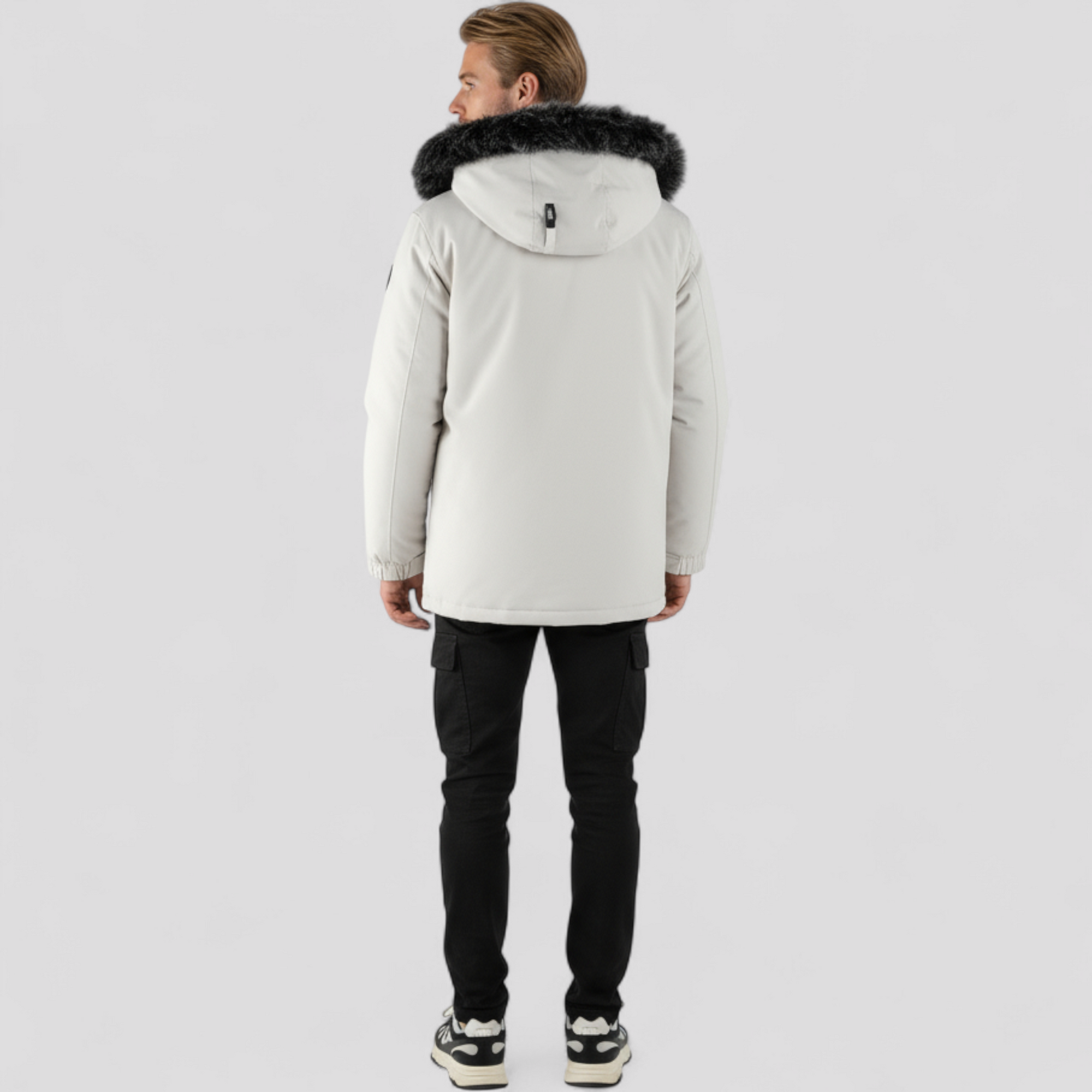 Herre Vindtæt Bomuldsjakke med Hætte