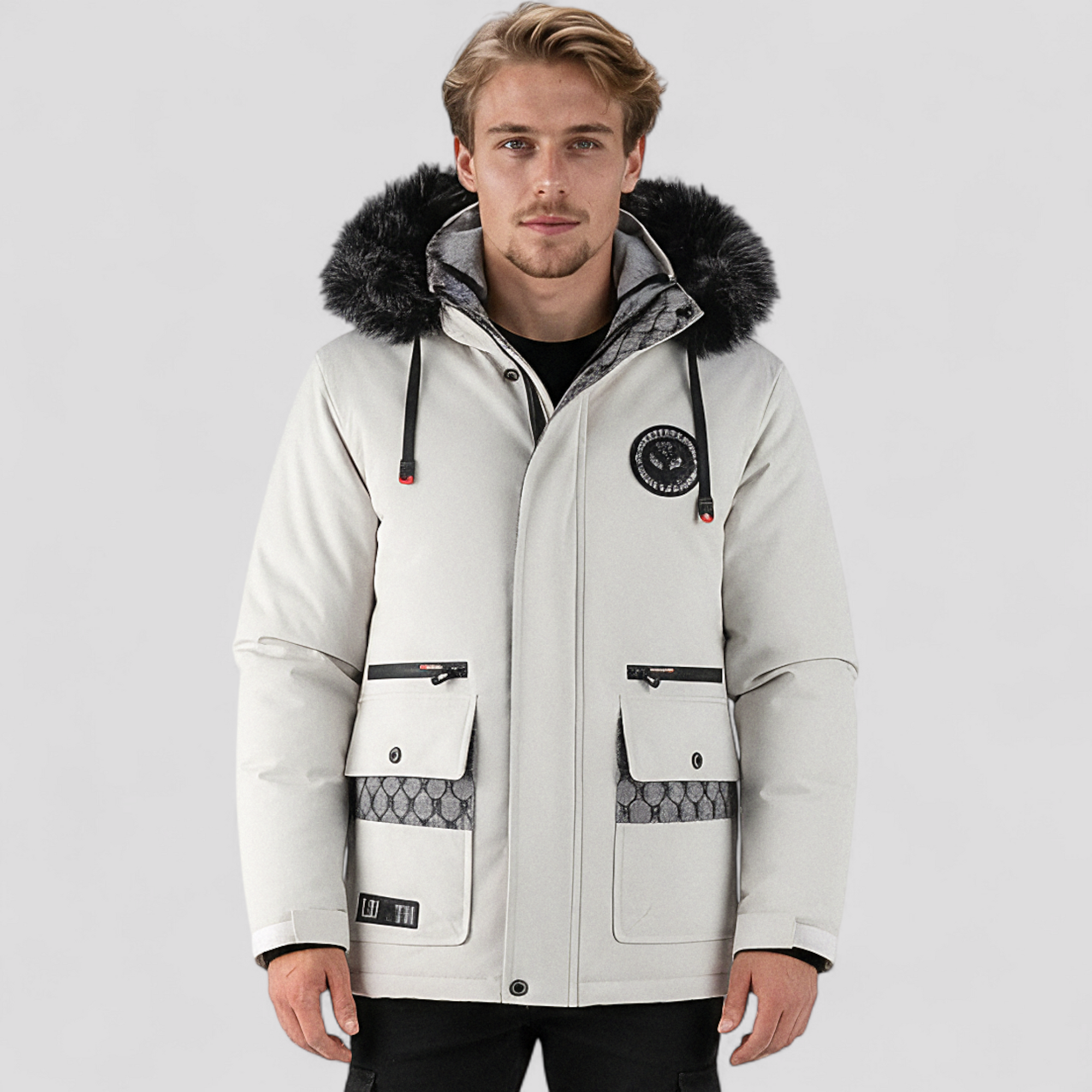 Herre Vindtæt Bomuldsjakke med Hætte