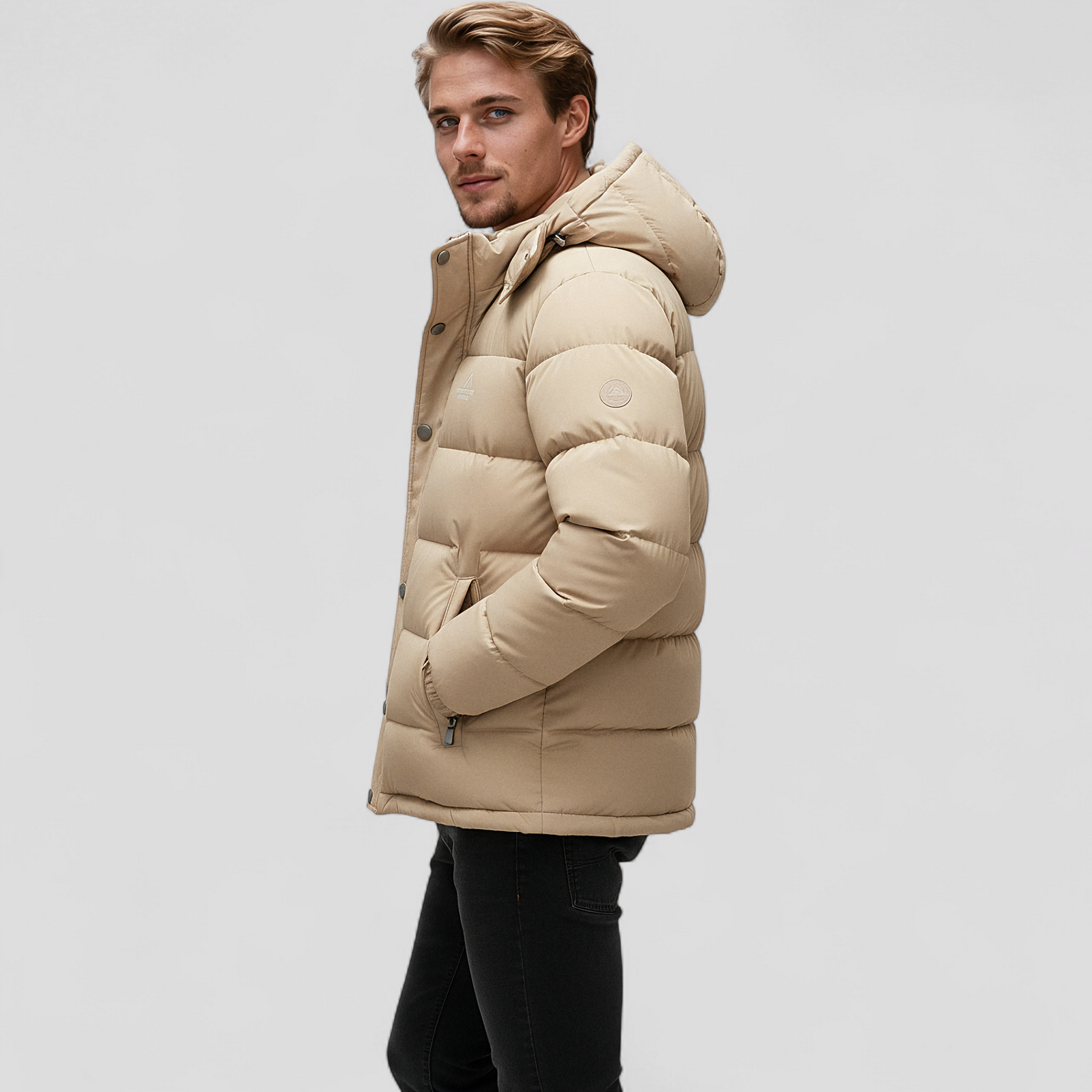 Herre Vindtæt Isoleret Jakke med Hætte