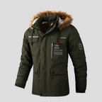 Herre Vindtæt Vinterjakke med Aftagelig Hætte