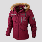 Herre Vindtæt Vinterjakke med Aftagelig Hætte