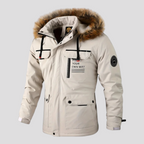 Herre Vindtæt Vinterjakke med Aftagelig Hætte