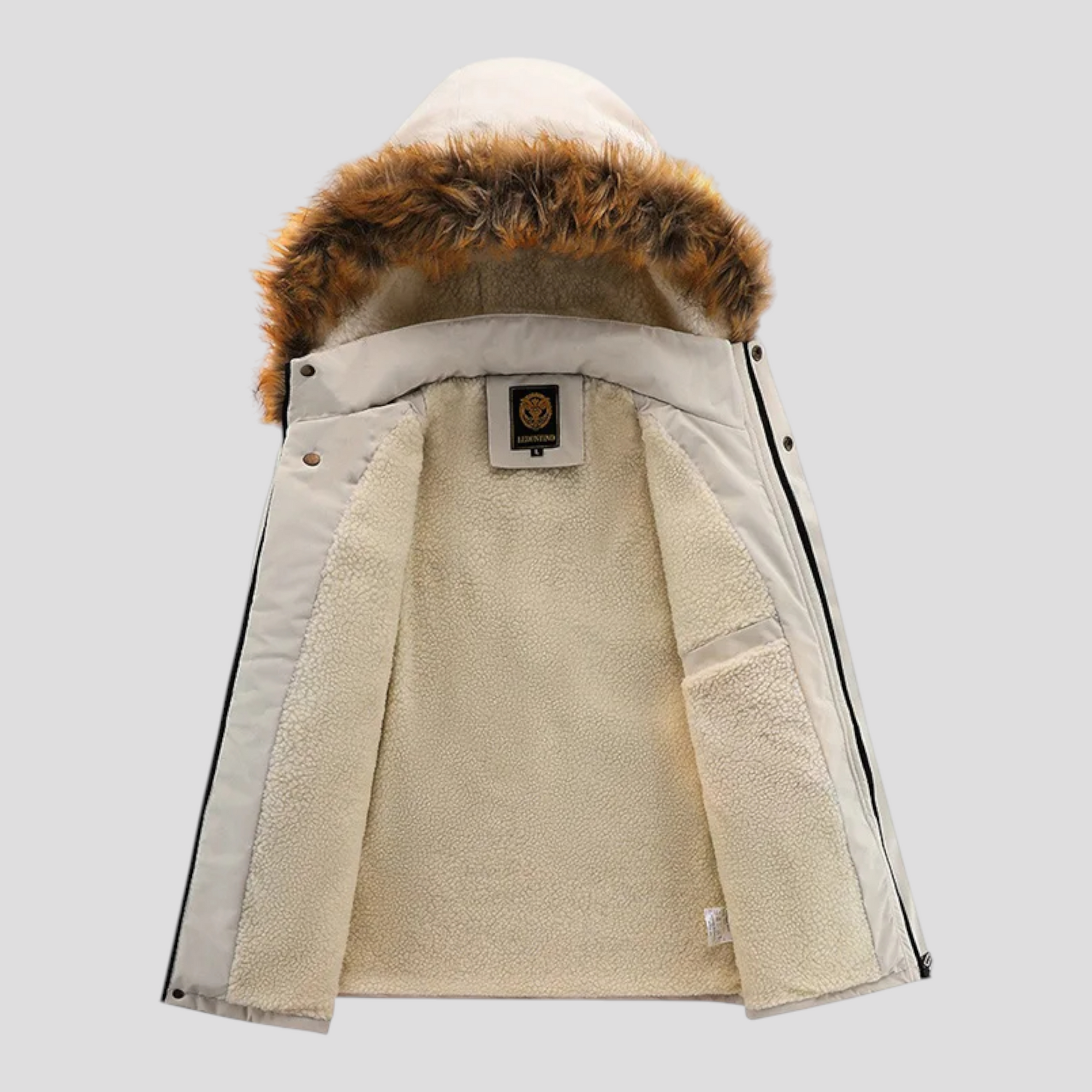 Herre Vindtæt Vinterjakke med Aftagelig Hætte