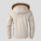 Herre Vindtæt Vinterjakke med Aftagelig Hætte