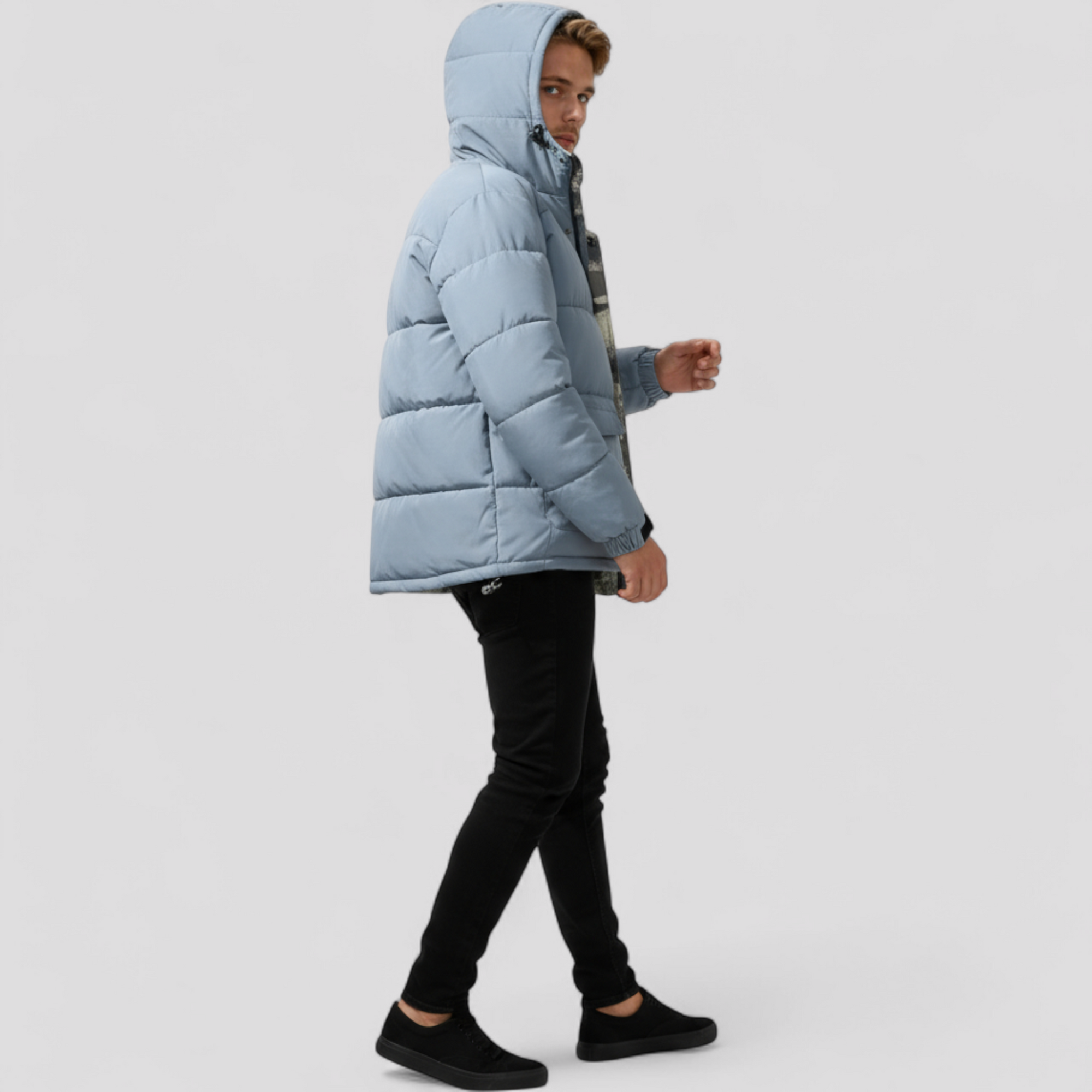 Herre Vinterjakke med Hætte og Lommer