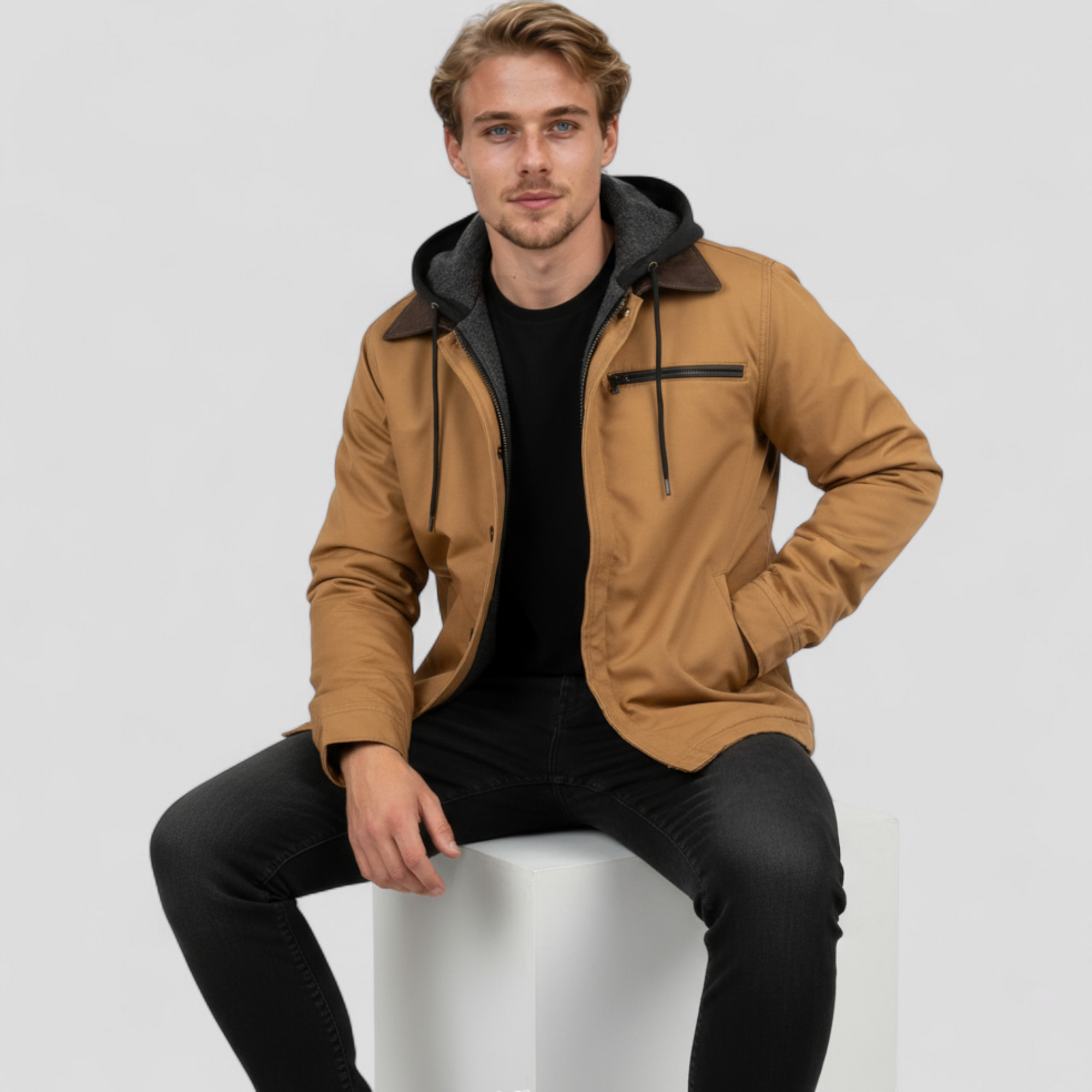 Herrejakke med Hætte – Letvægtsdesign til Forår