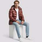 Isoleret Herre Vinterjakke med Hætte