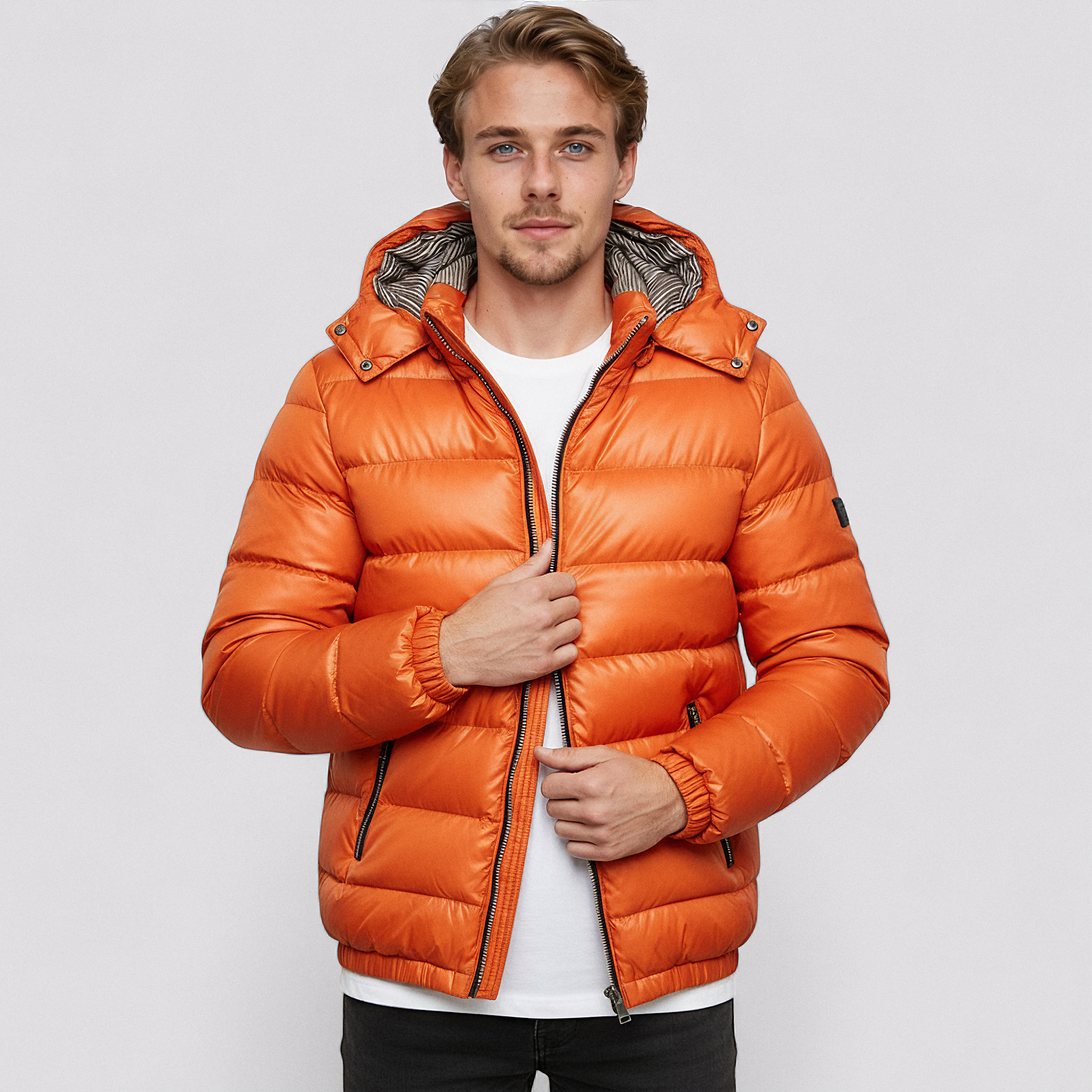 Isoleret Herre Vinterjakke med Hætte