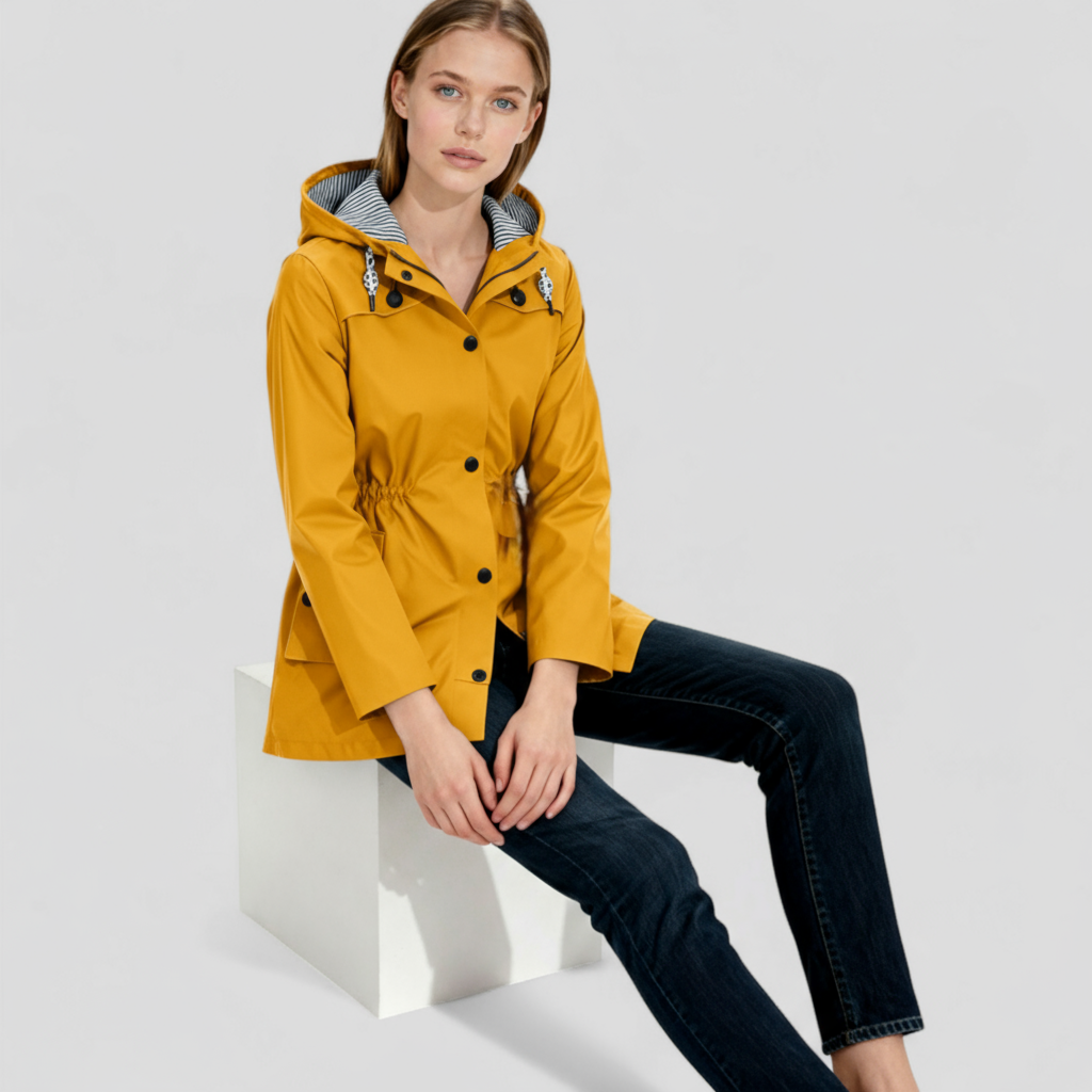 Lang Dame Regnfrakke i Vandafvisende Materiale