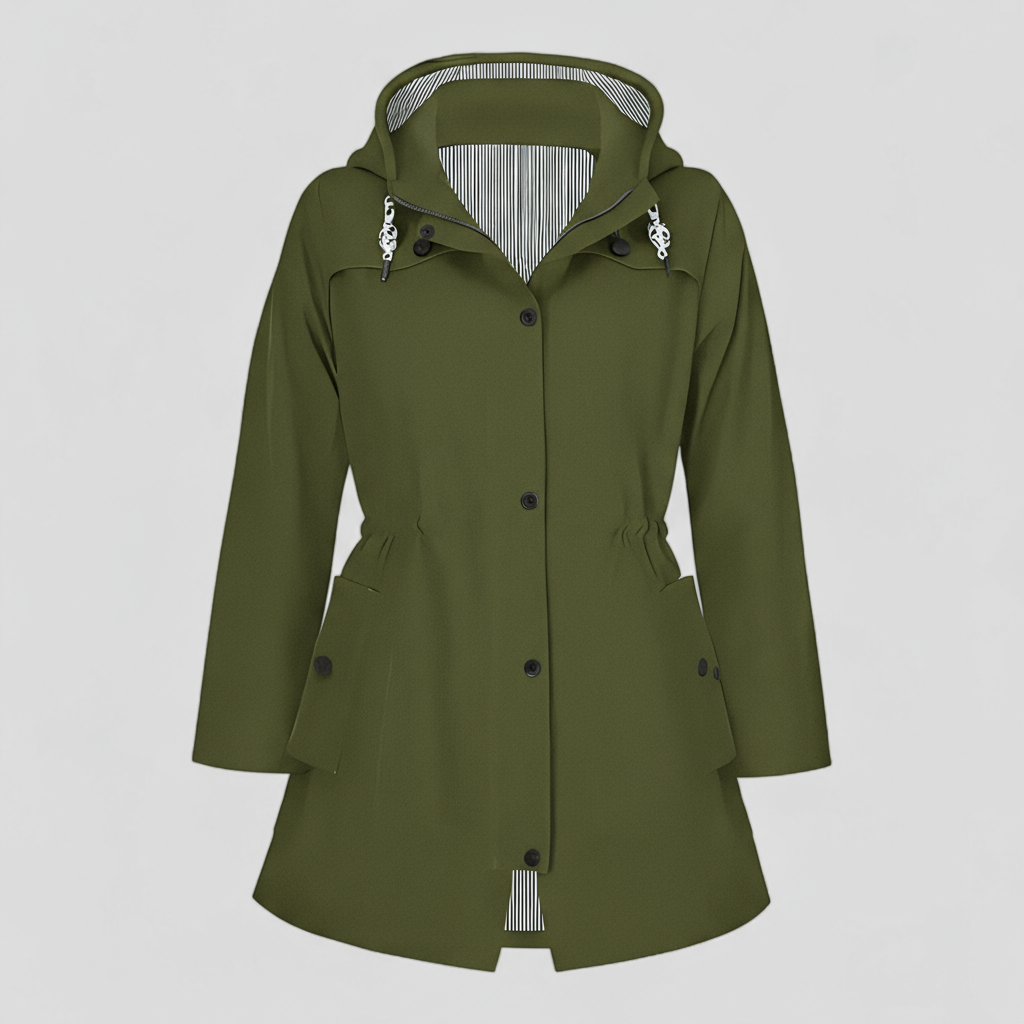 Lang Dame Regnfrakke i Vandafvisende Materiale