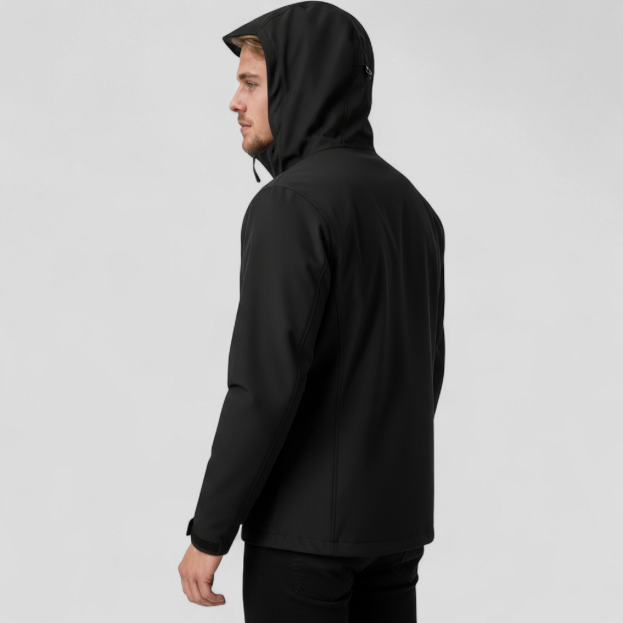 Let Vandafvisende Herre Vindjakke med Aftagelig Hætte – Til Udendørs Aktiviteter