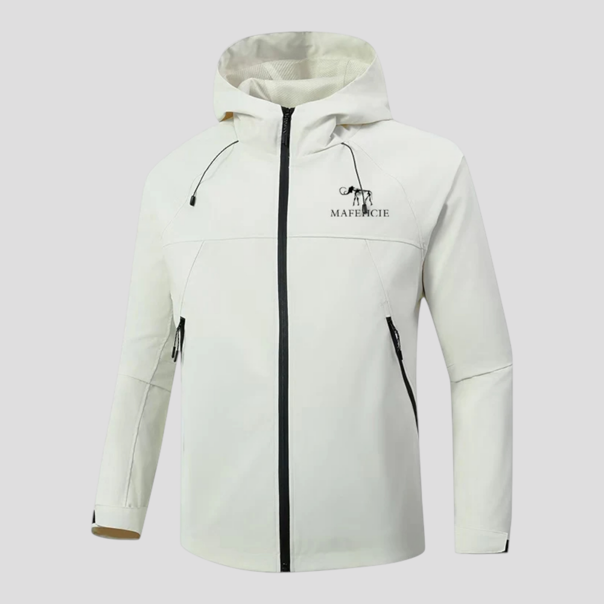 Let Vandafvisende Herre Vindjakke med Aftagelig Hætte – Til Udendørs Aktiviteter