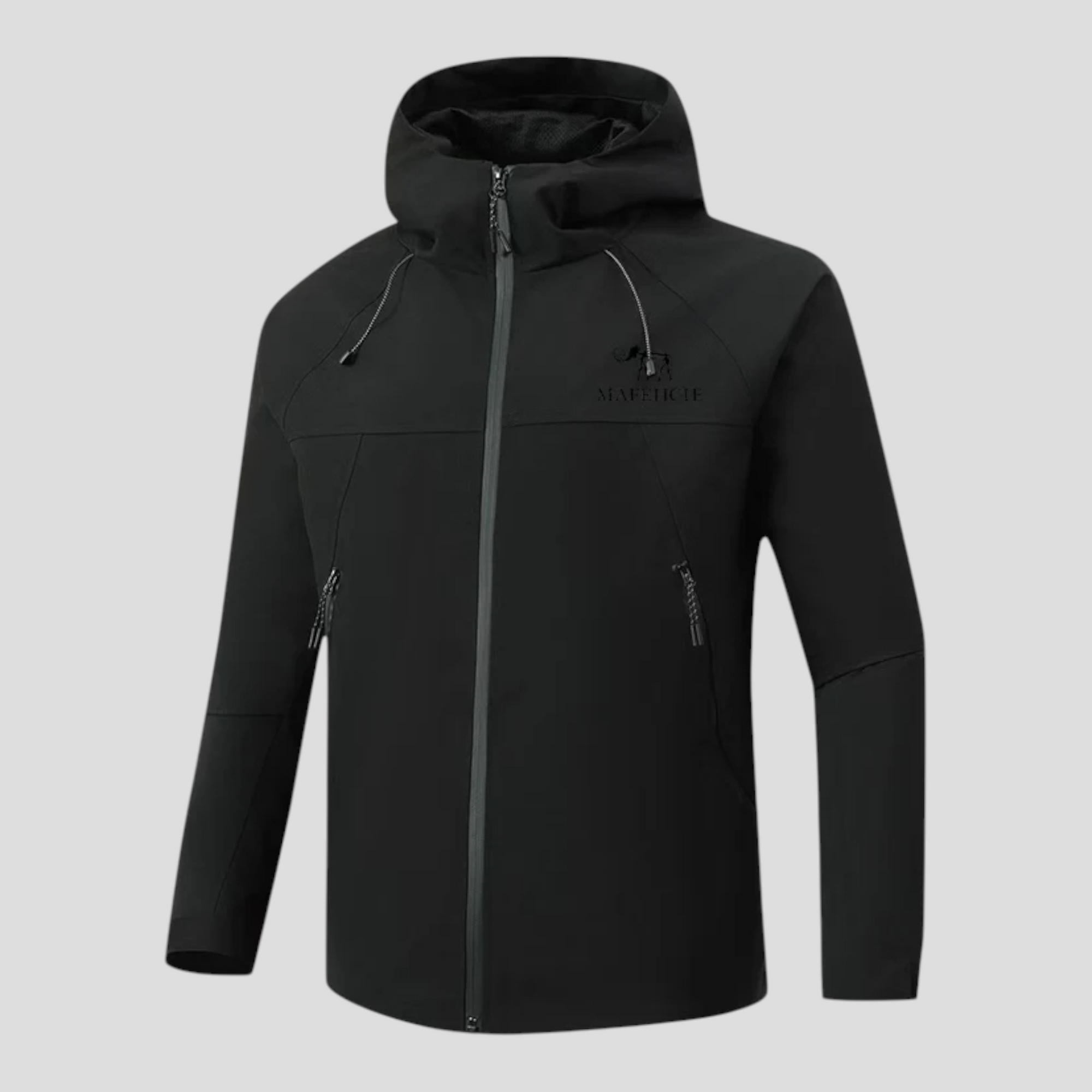 Let Vandafvisende Herre Vindjakke med Aftagelig Hætte – Til Udendørs Aktiviteter