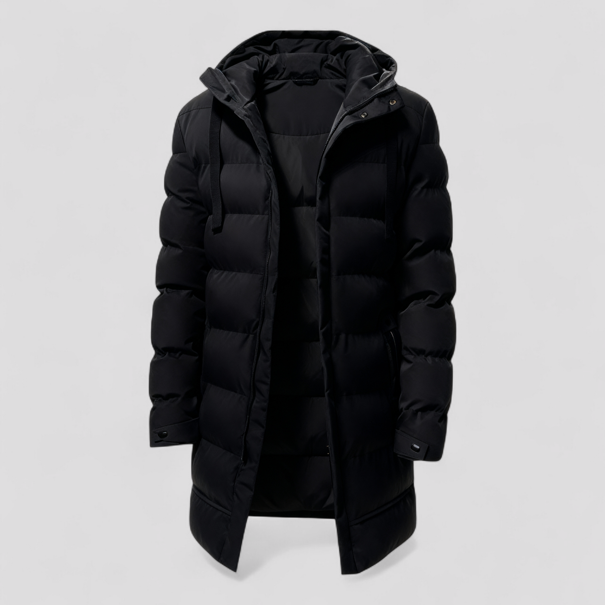 Mænds Varm Lang Jakke med Hætte