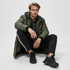 Mænds Varm Lang Jakke med Hætte