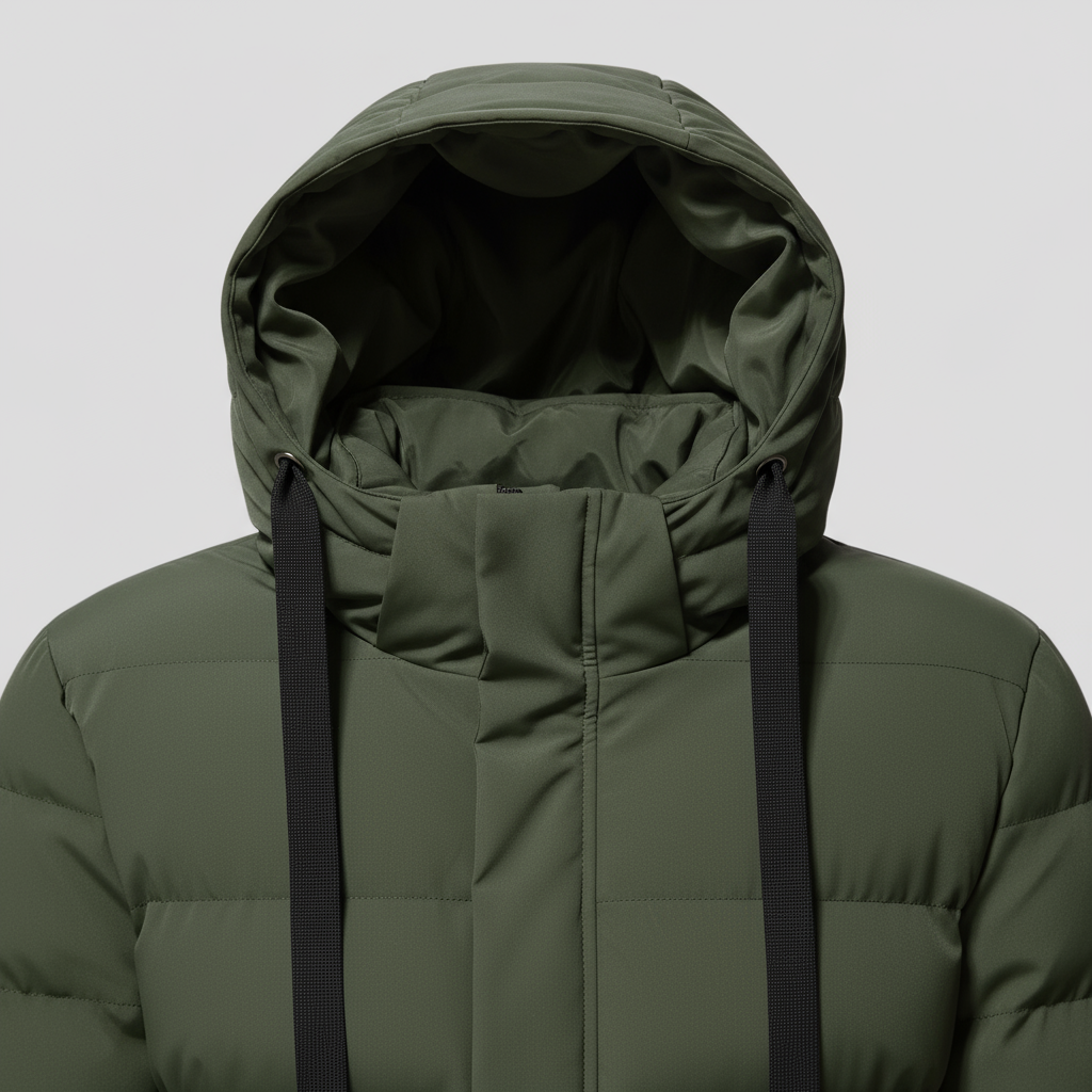 Mænds Varm Lang Jakke med Hætte