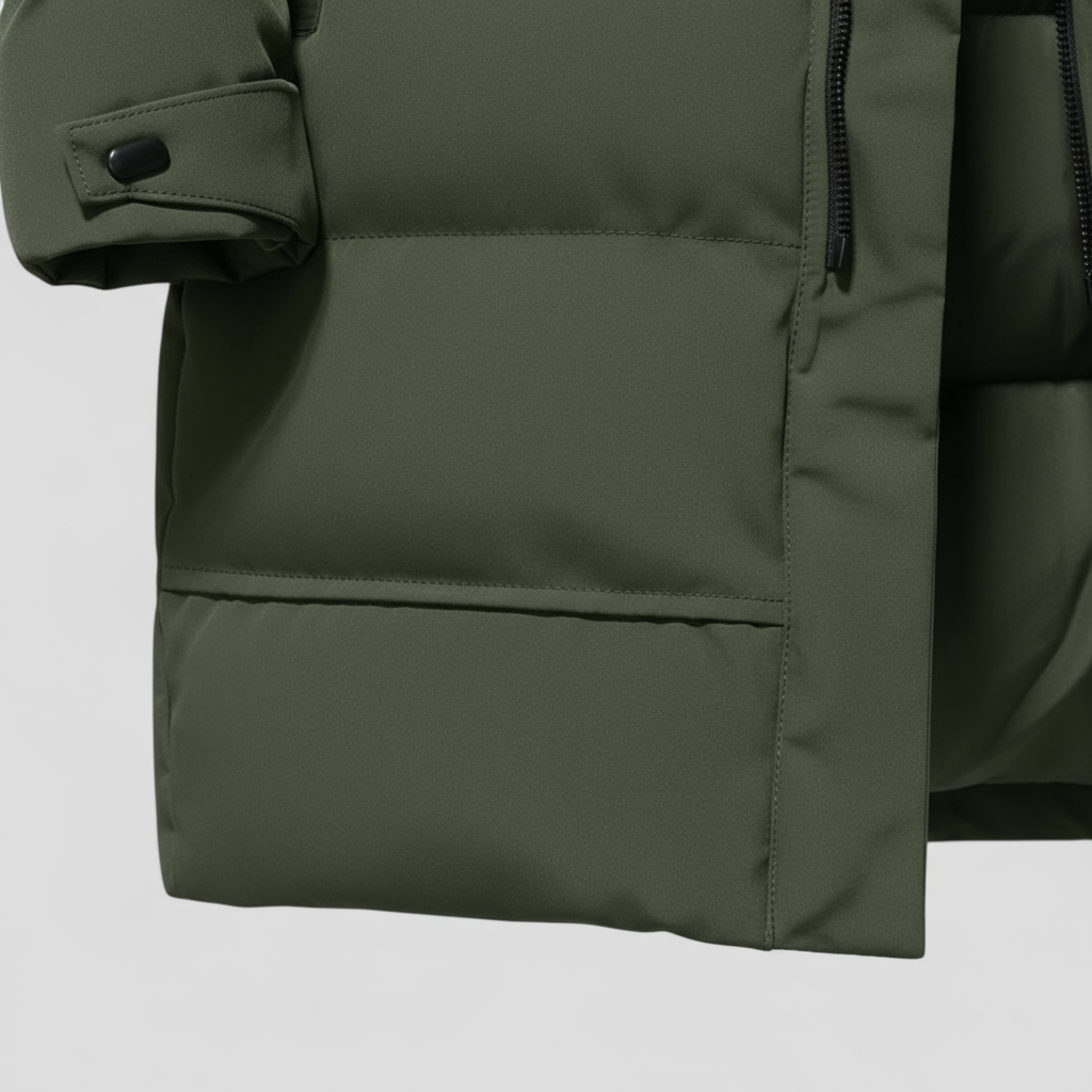 Mænds Varm Lang Jakke med Hætte