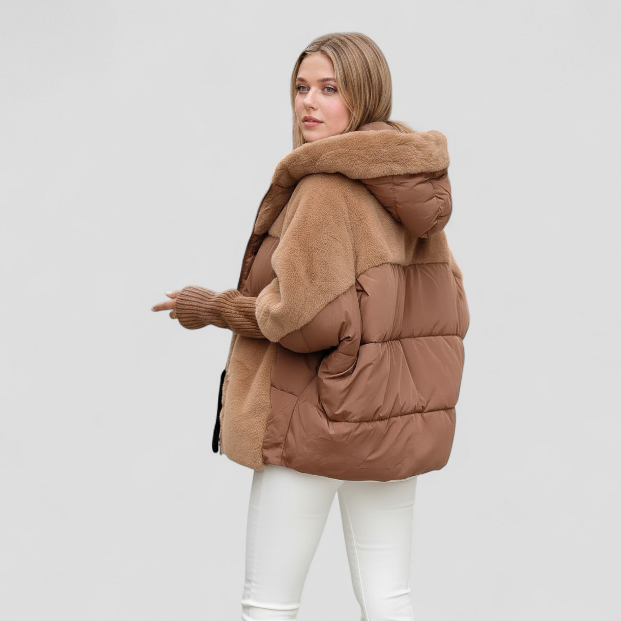 Oversize Vinterfrakke til Dame med Hætte