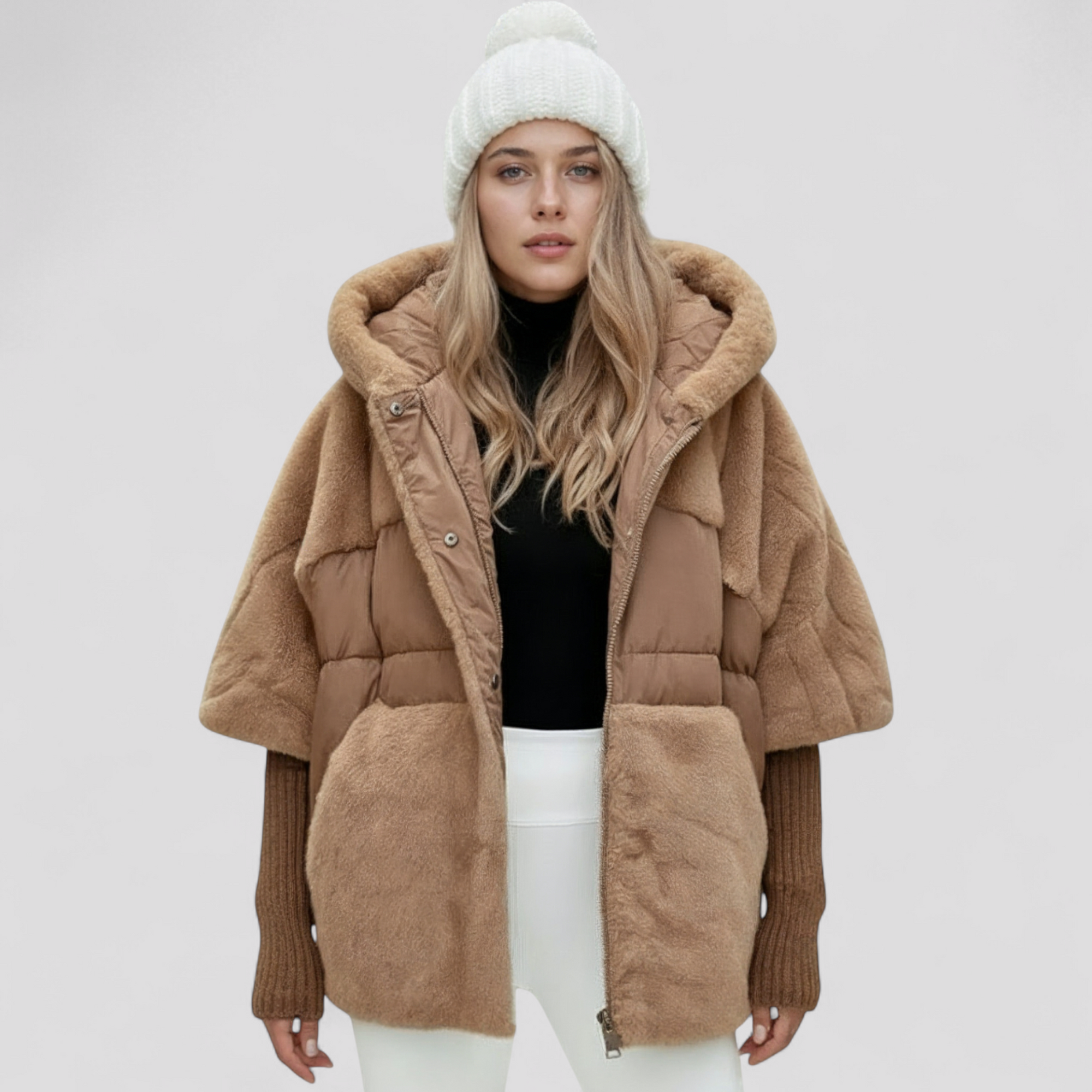 Oversize Vinterfrakke til Dame med Hætte