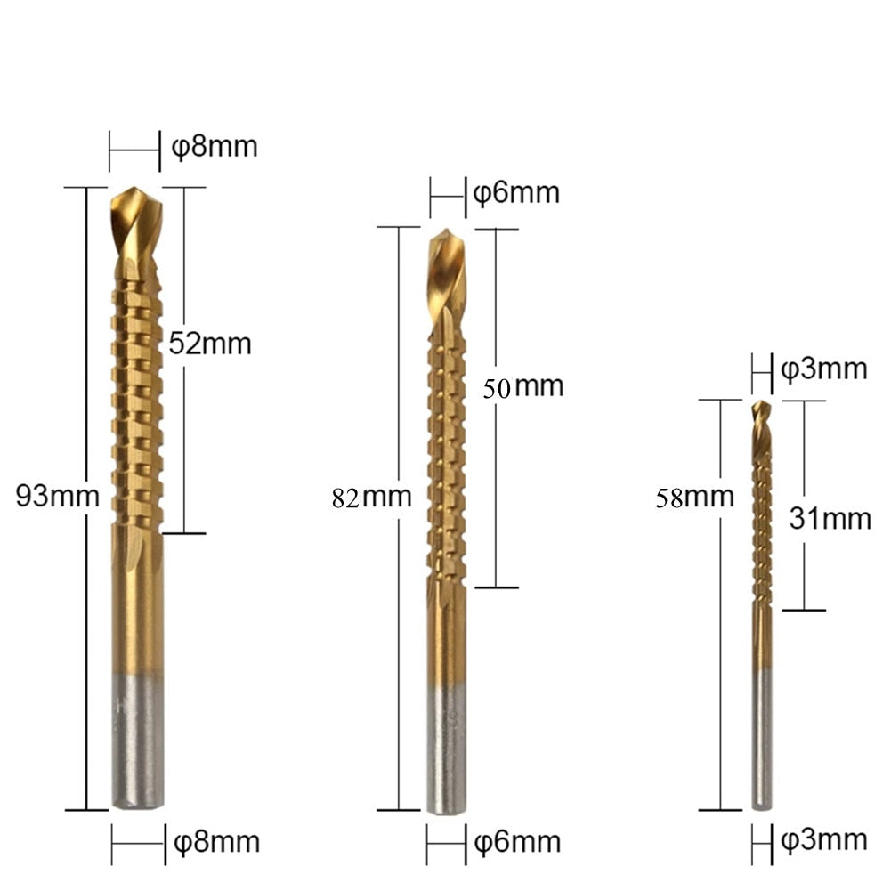 6-delt Titanium Bore Sæt | Til præcist boring gennem metal, træ og andre materialer