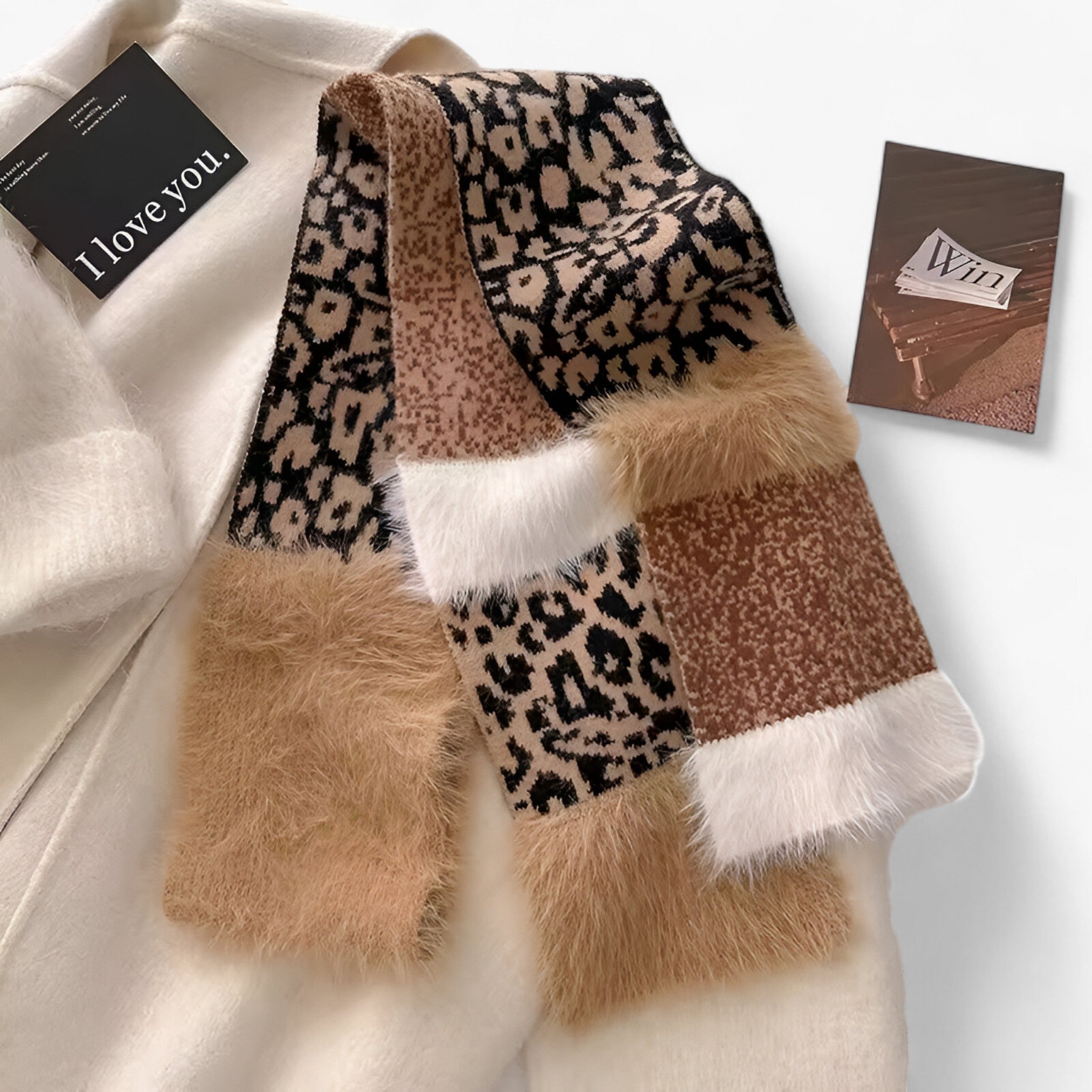 Leonie | Leopard Bouclehalsedisse – Varme og Stilige Must-Have