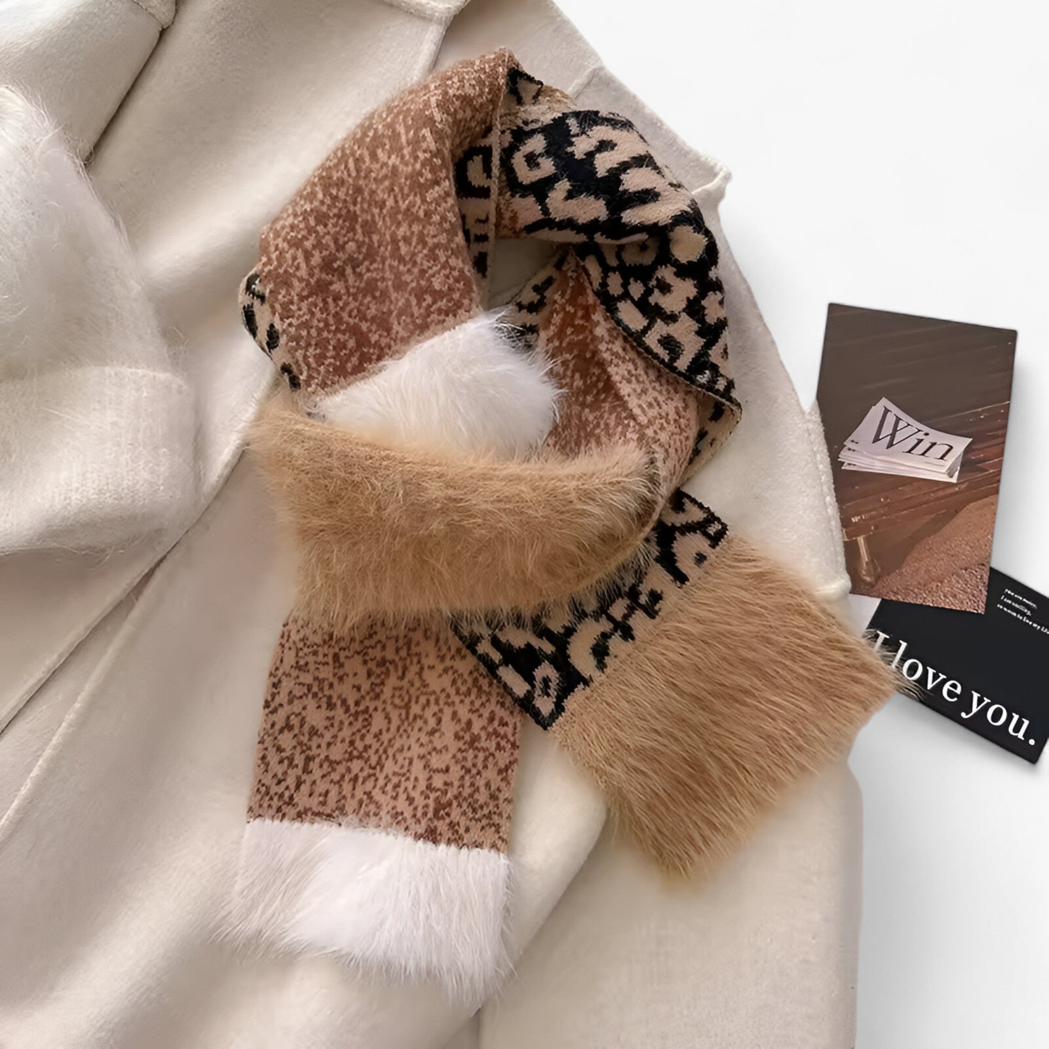 Leonie | Leopard Bouclehalsedisse – Varme og Stilige Must-Have