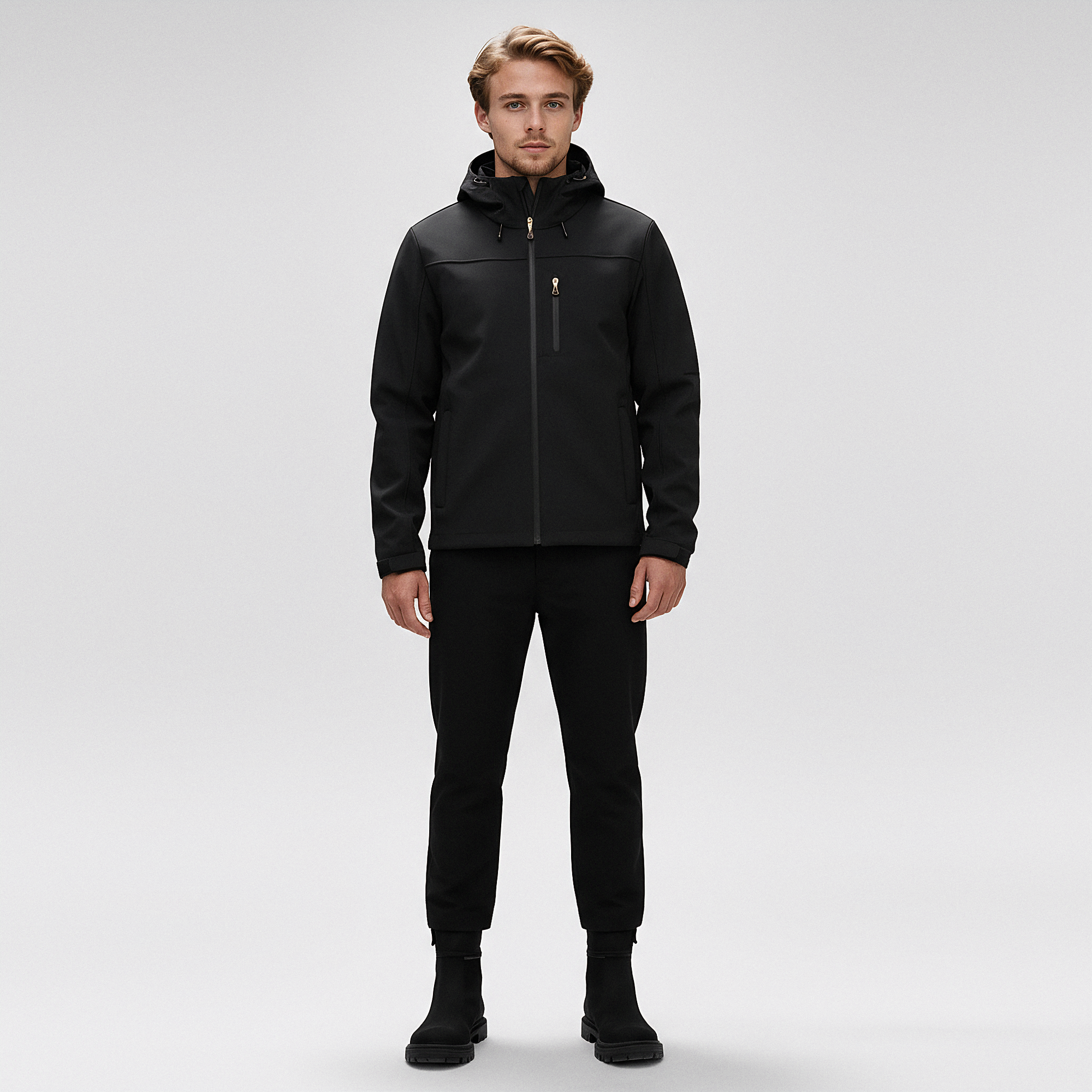 Softshell Jakke til Mænd – Vandtæt med Hætte