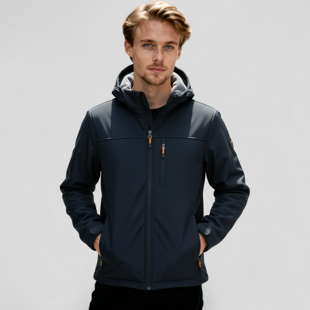 Softshell Jakke til Mænd – Vandtæt med Hætte