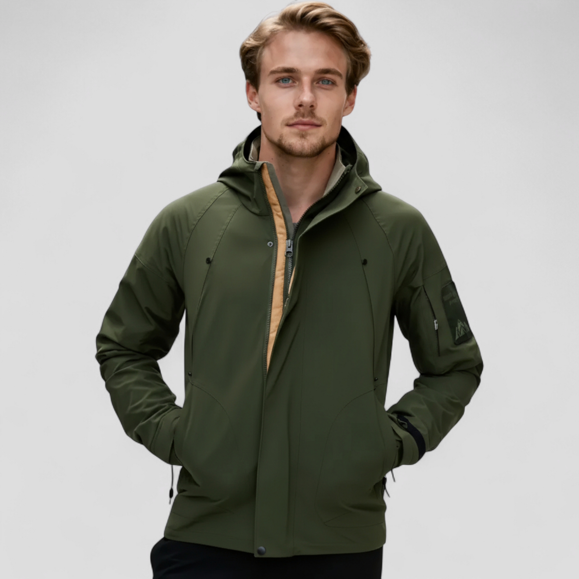 Vandtæt Fiskerjakke til Mænd med Hætte