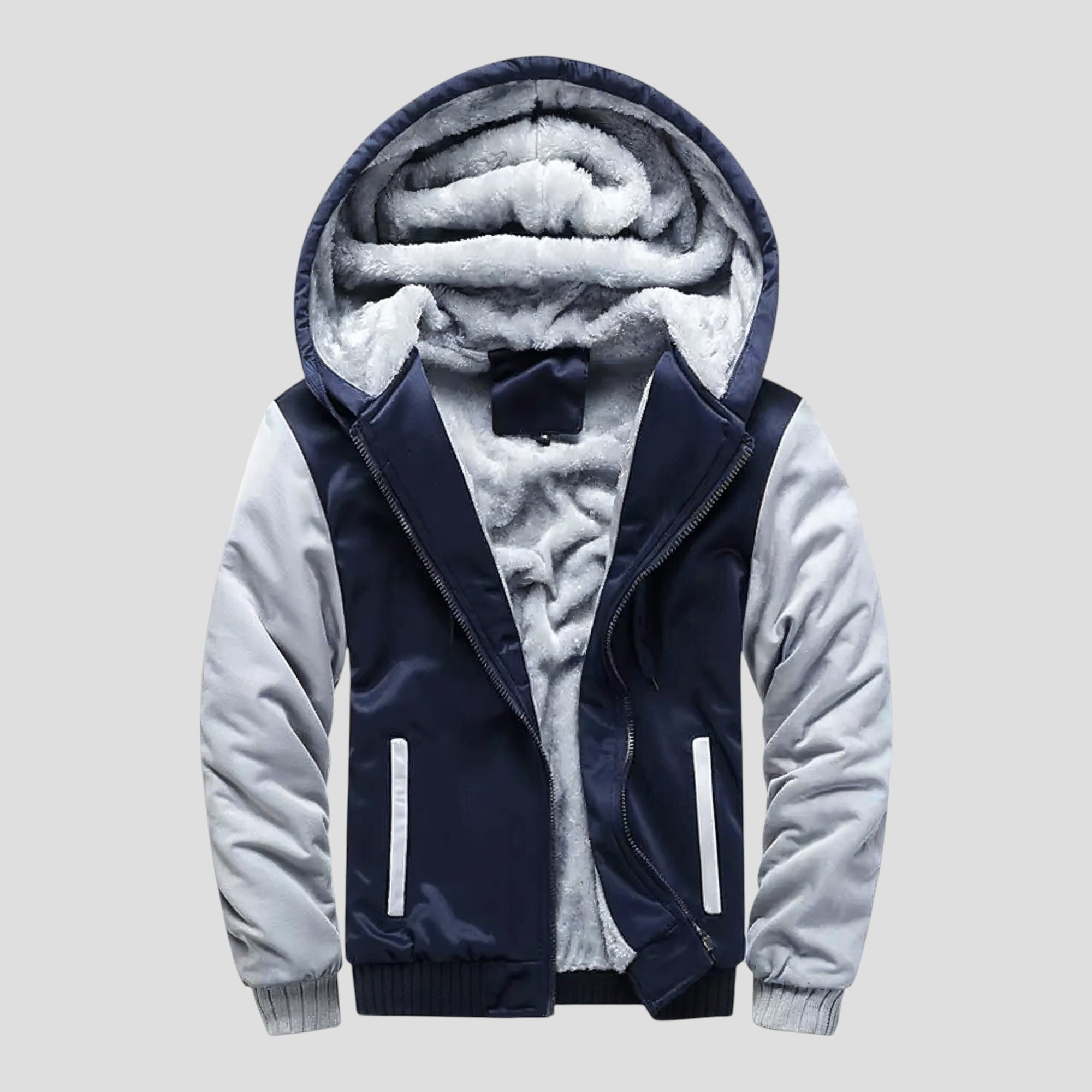 Varm Fleecejakke med Hætte til Mænd