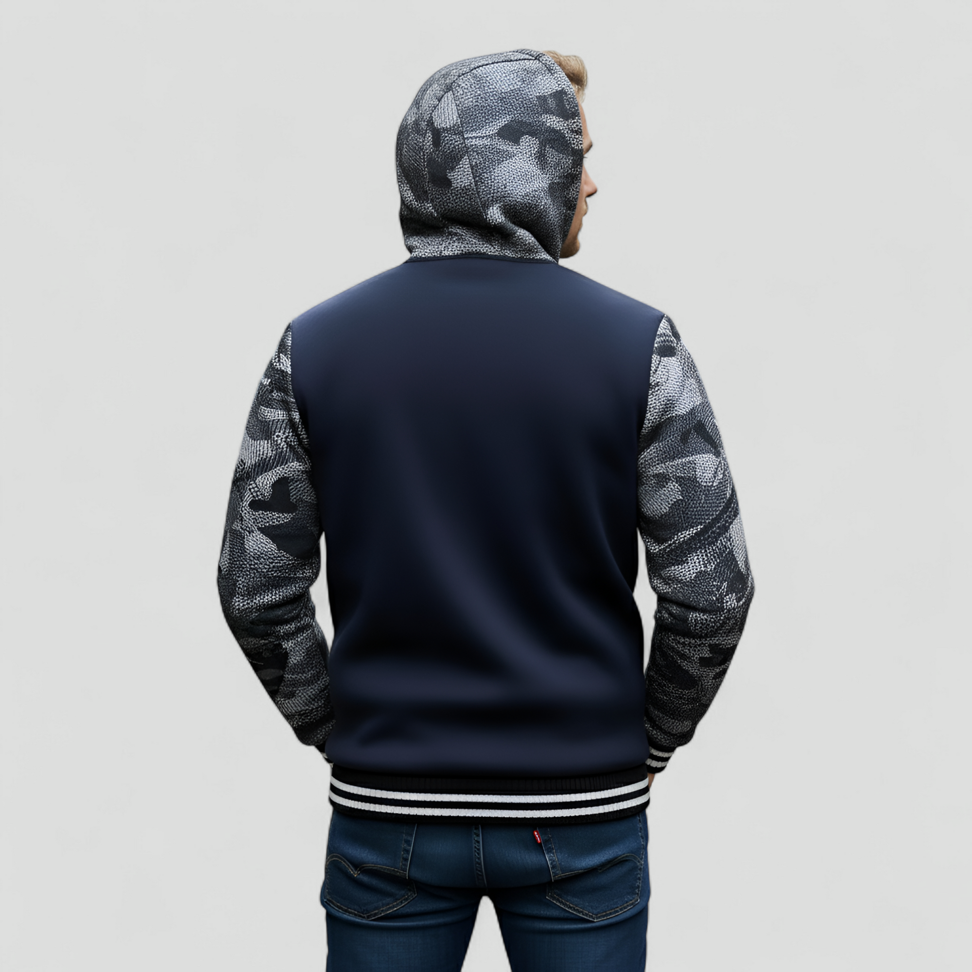 Varm Fleecejakke med Hætte til Mænd