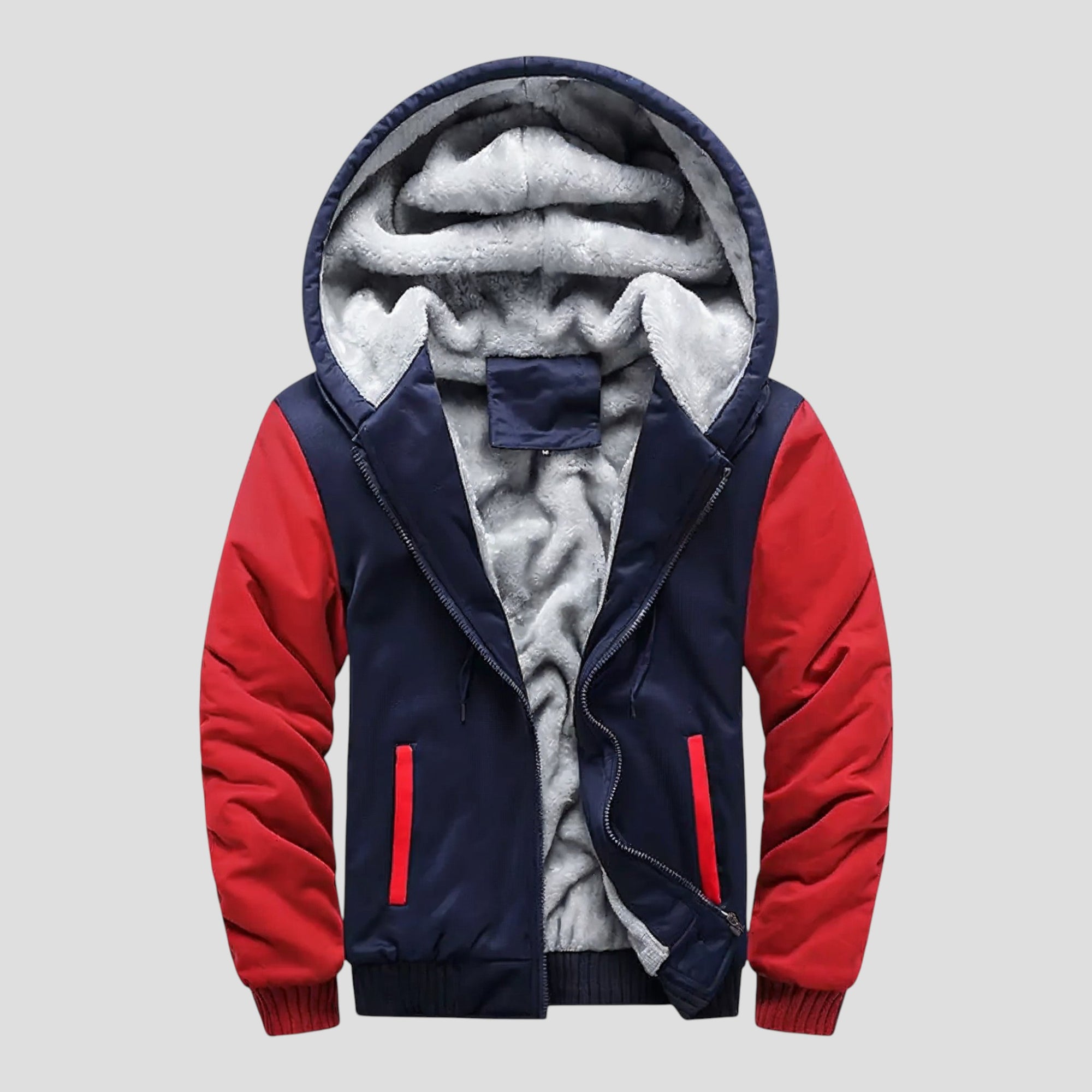 Varm Fleecejakke med Hætte til Mænd