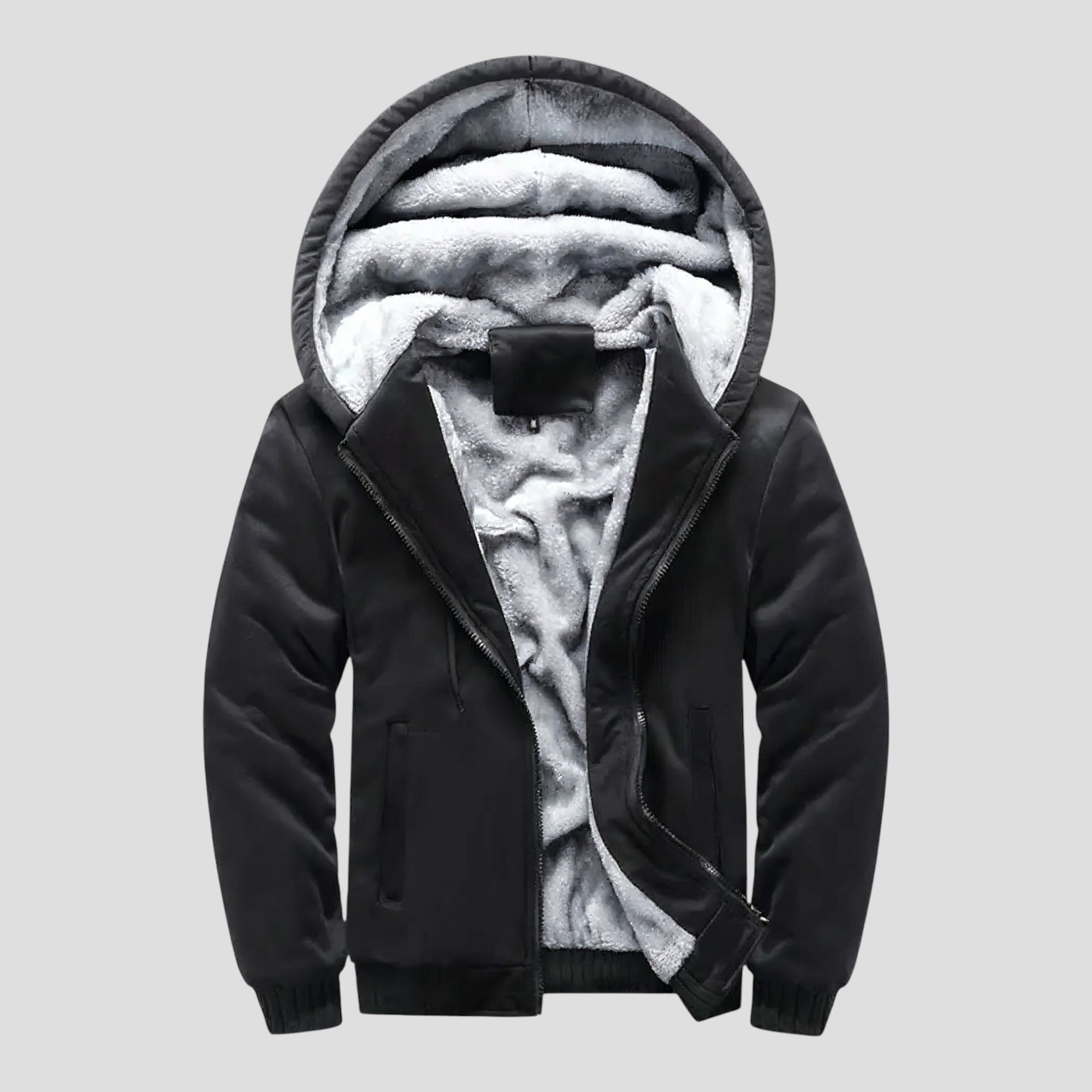 Varm Fleecejakke med Hætte til Mænd