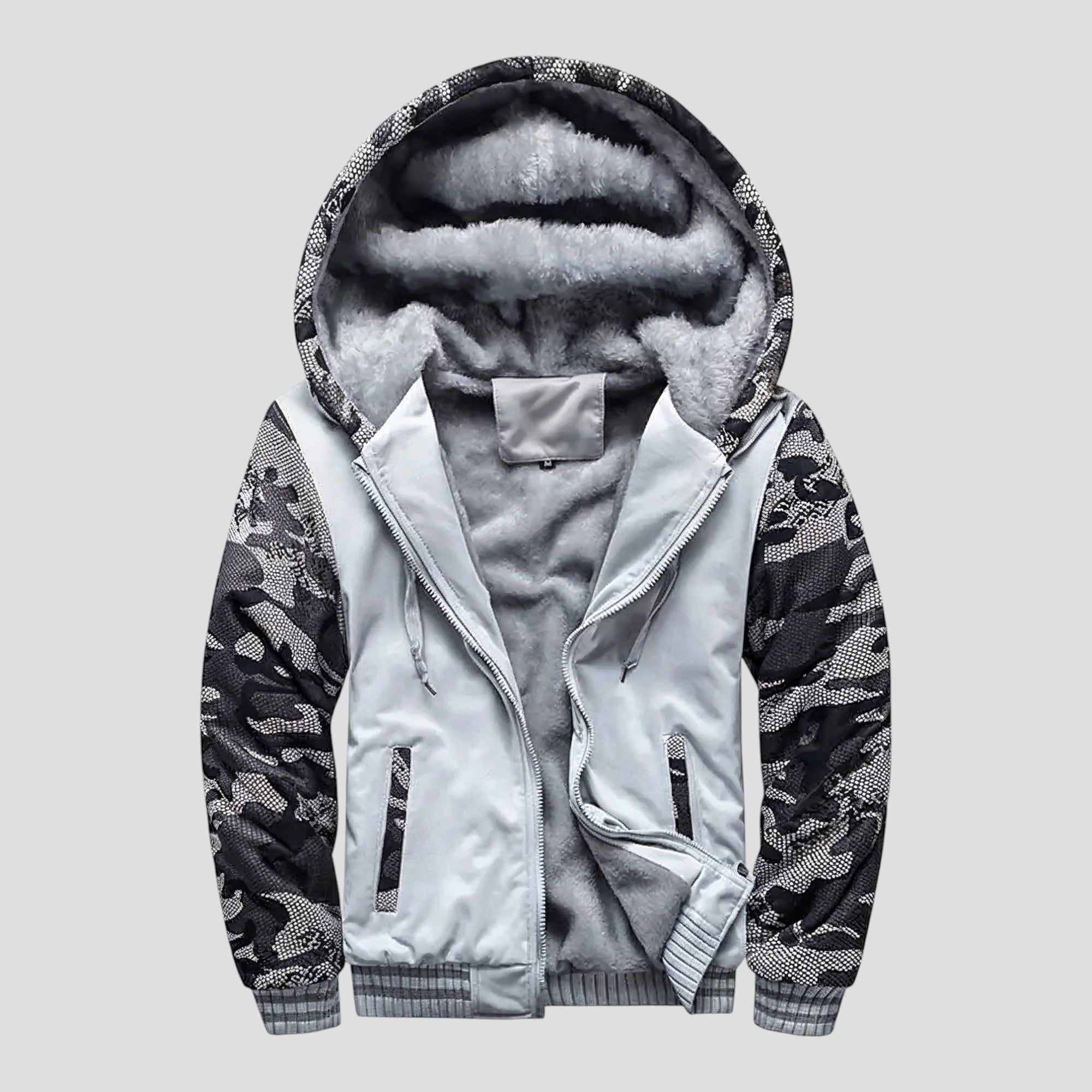 Varm Fleecejakke med Hætte til Mænd