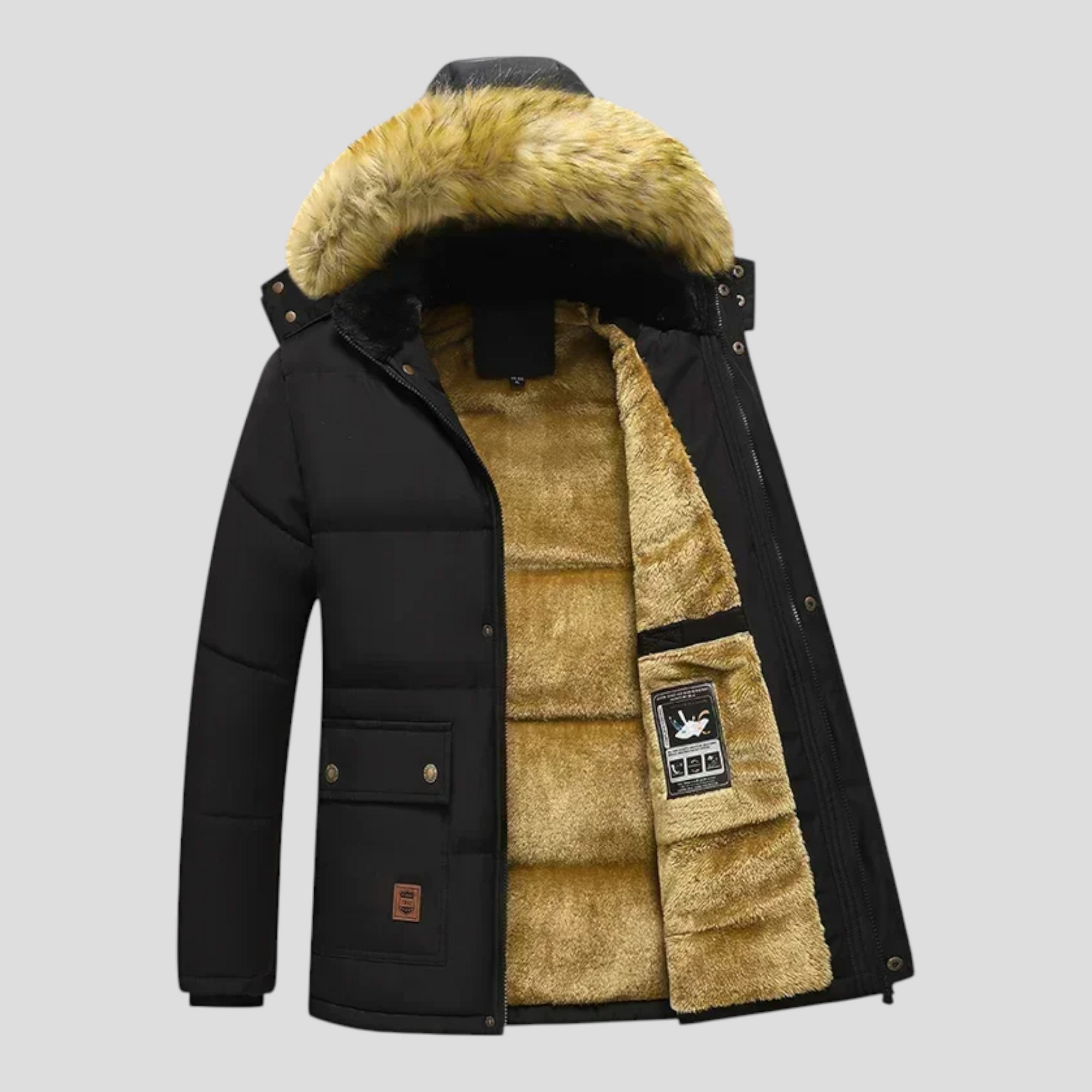 Varm Herre Parka med Hætte